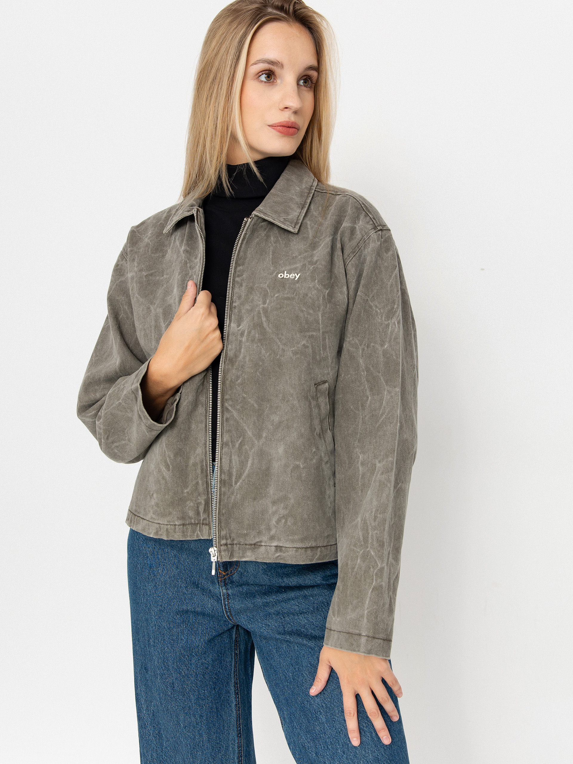 Куртка OBEY Donovan Zip Wmn (major brown wrinkle wash)