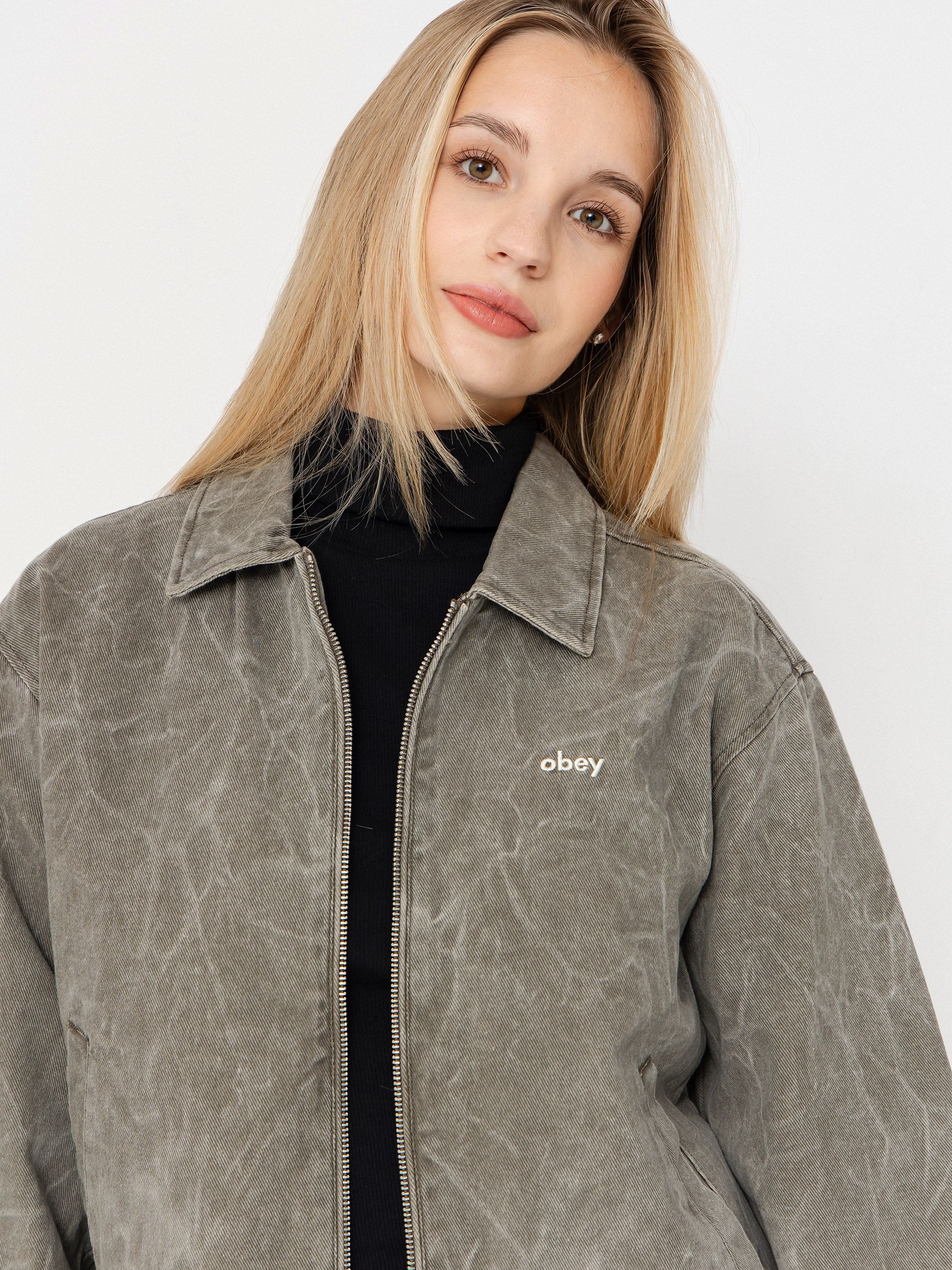 Куртка OBEY Donovan Zip Wmn (major brown wrinkle wash)