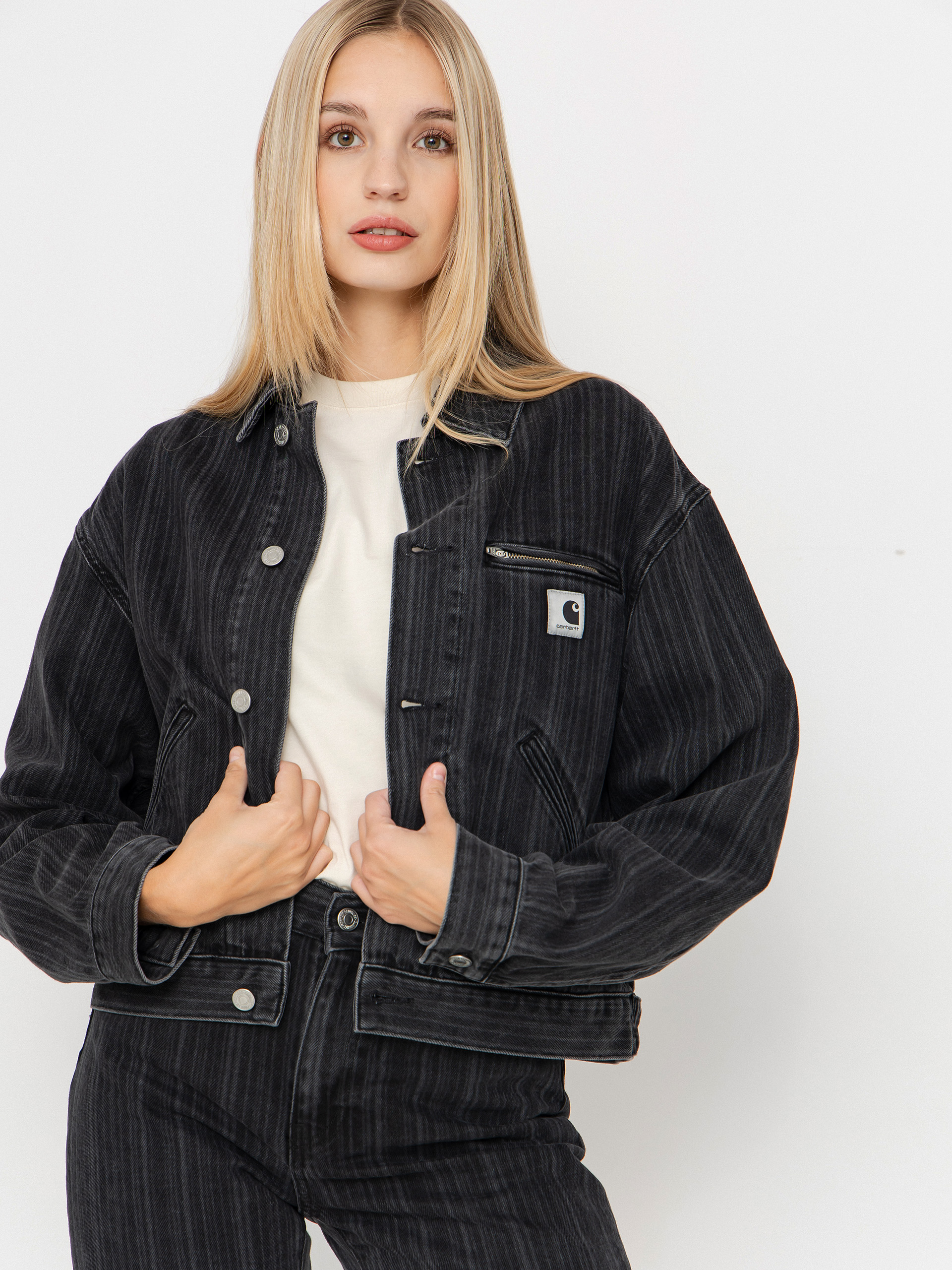 Куртка Carhartt WIP Rylan Wmn (rylan stripe/black/stone washed)