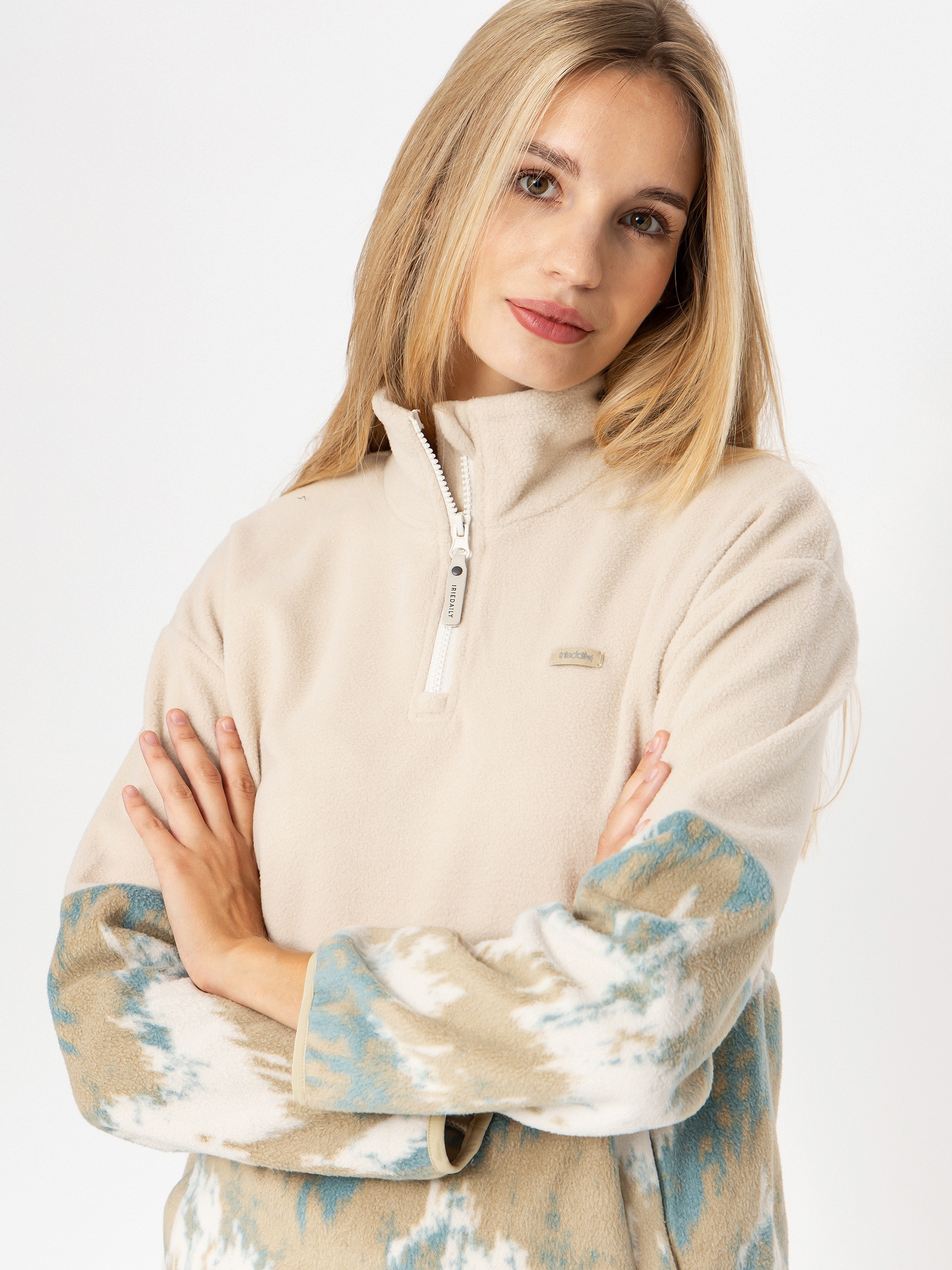 Жіночий Флісовий светр Iriedaily Half Indi Troyer (khaki grey)