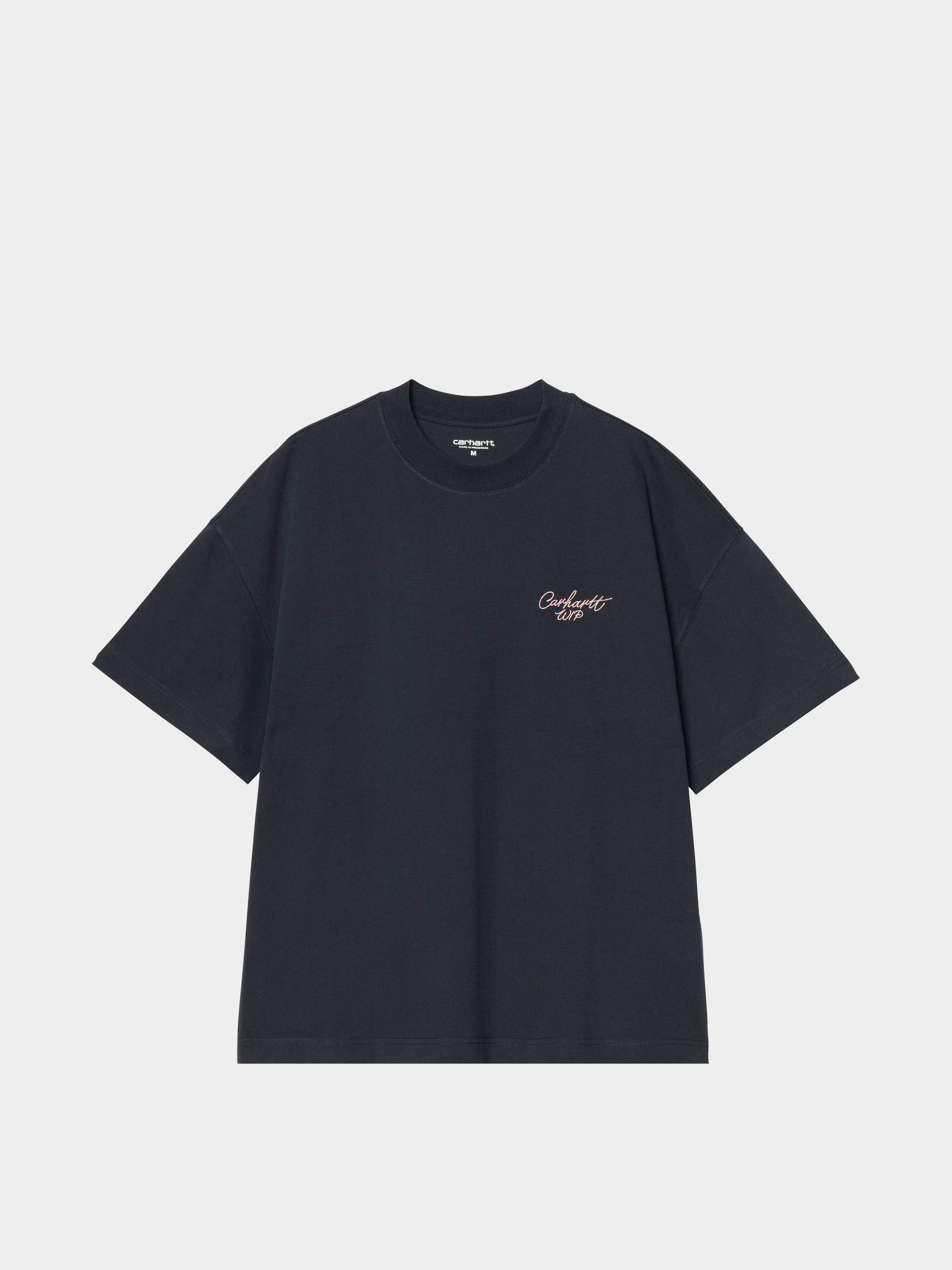 Футболка Carhartt WIP Signature Script (deep night/glassy pink)
