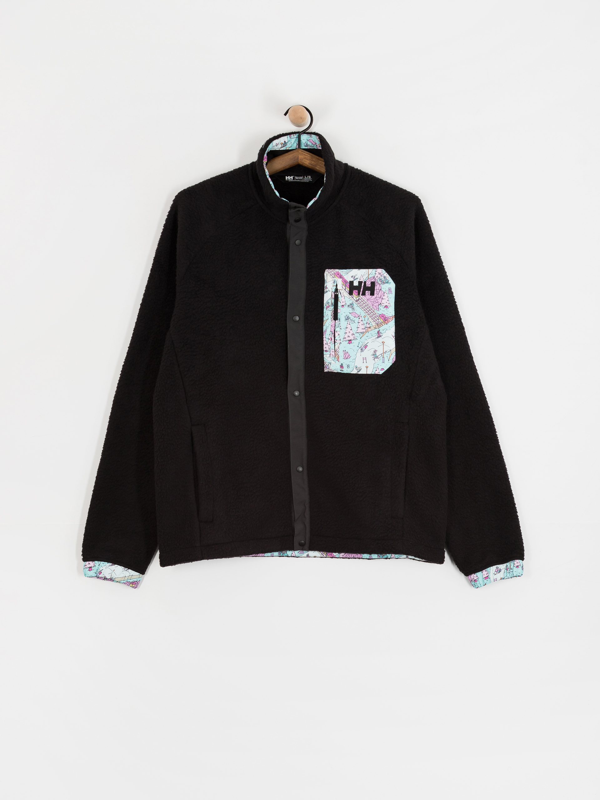 Чоловічий Флісовий светр Helly Hansen Panorama Pile Snap (black oslo aop)