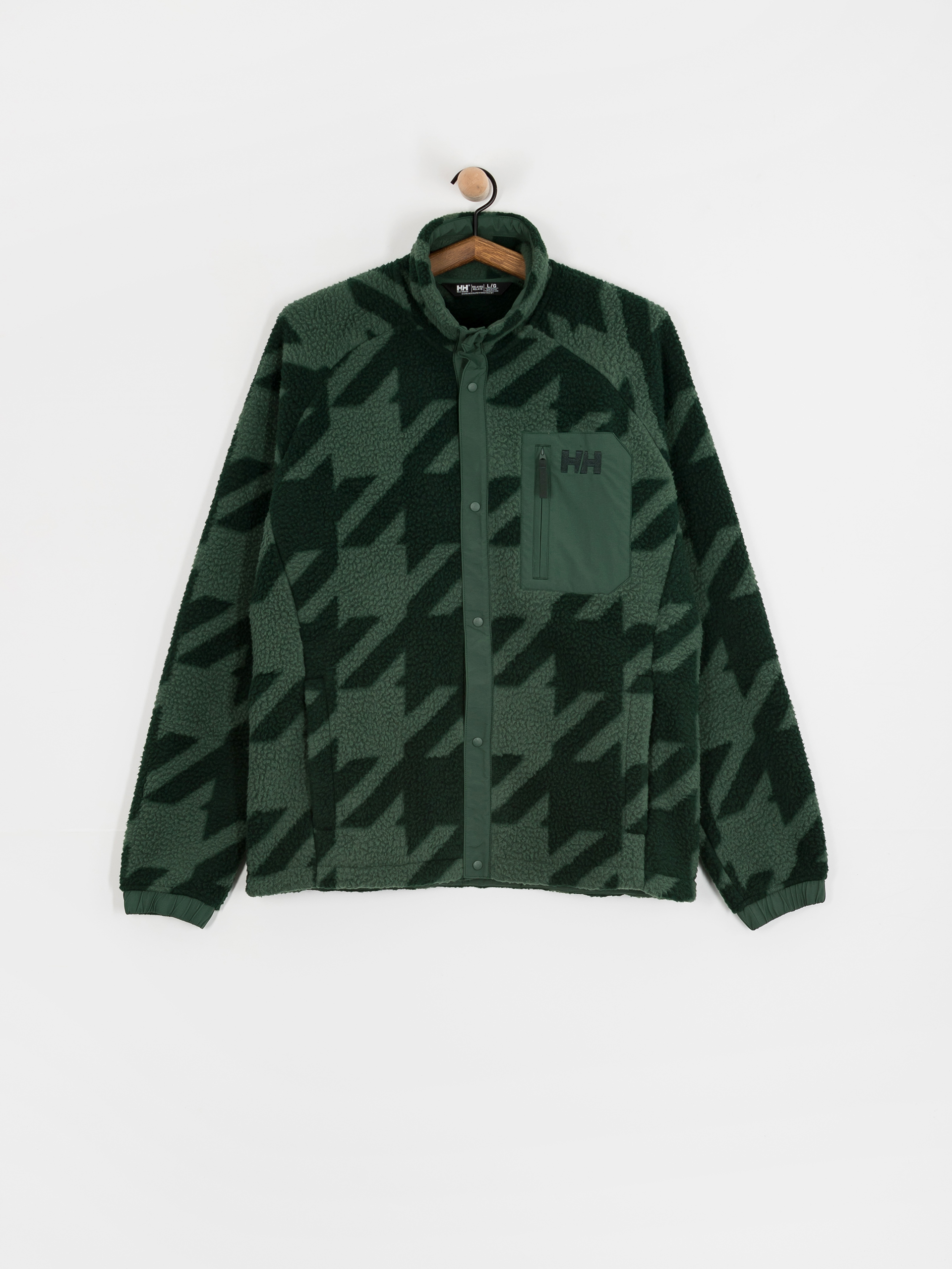Чоловічий Флісовий светр Helly Hansen Panorama Printed Pile Snap (jungle green houndstooth a)