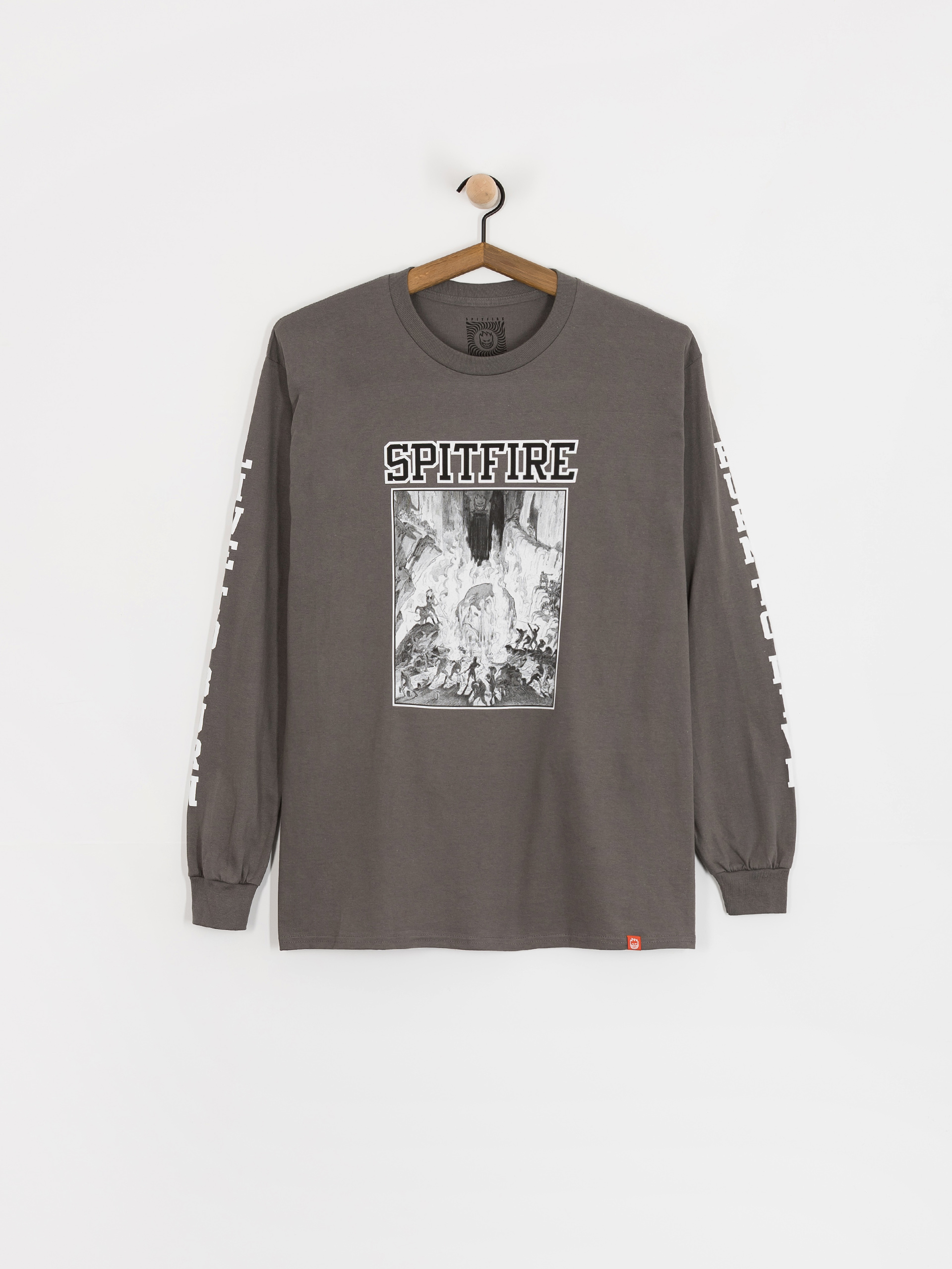 Лонгслів Spitfire Inferno Sleeve (charcoal solid w/black&white prints)