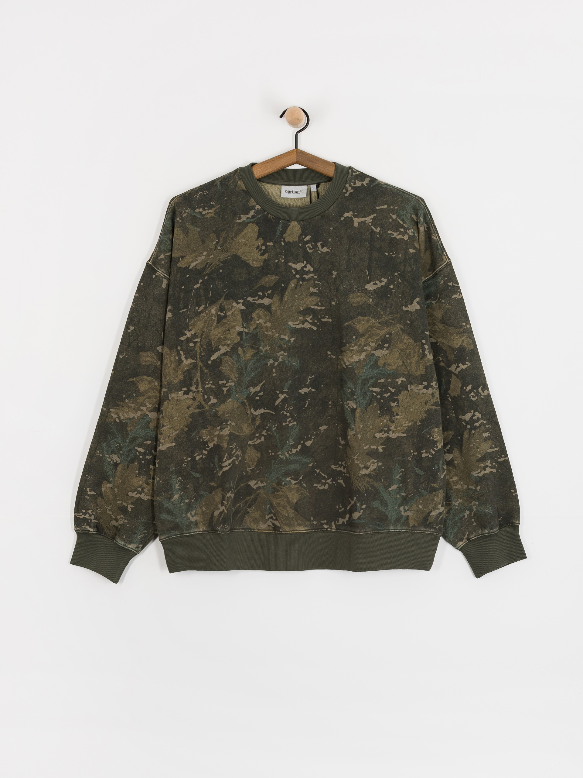 Світшот Carhartt WIP Benton (camo combi/green/garment dyed)