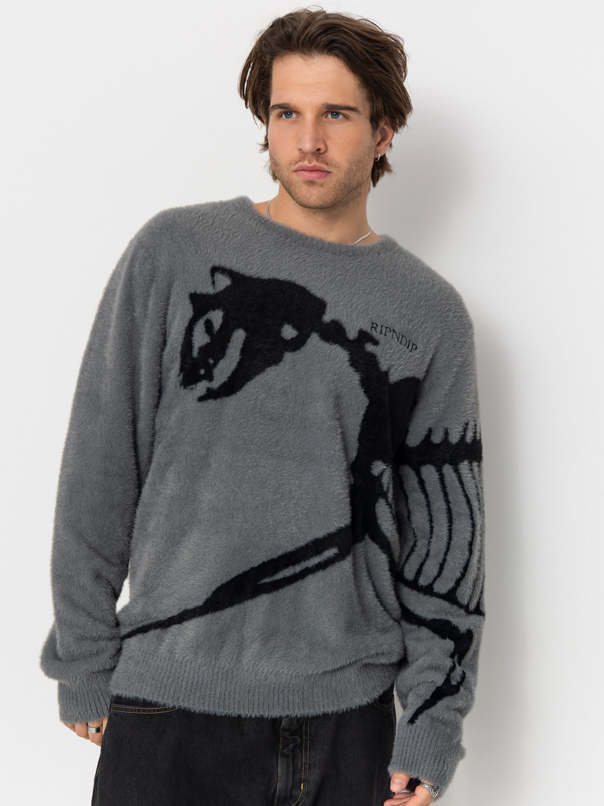 Светр RipNDip Fossil Mohair Knit (charcoal)