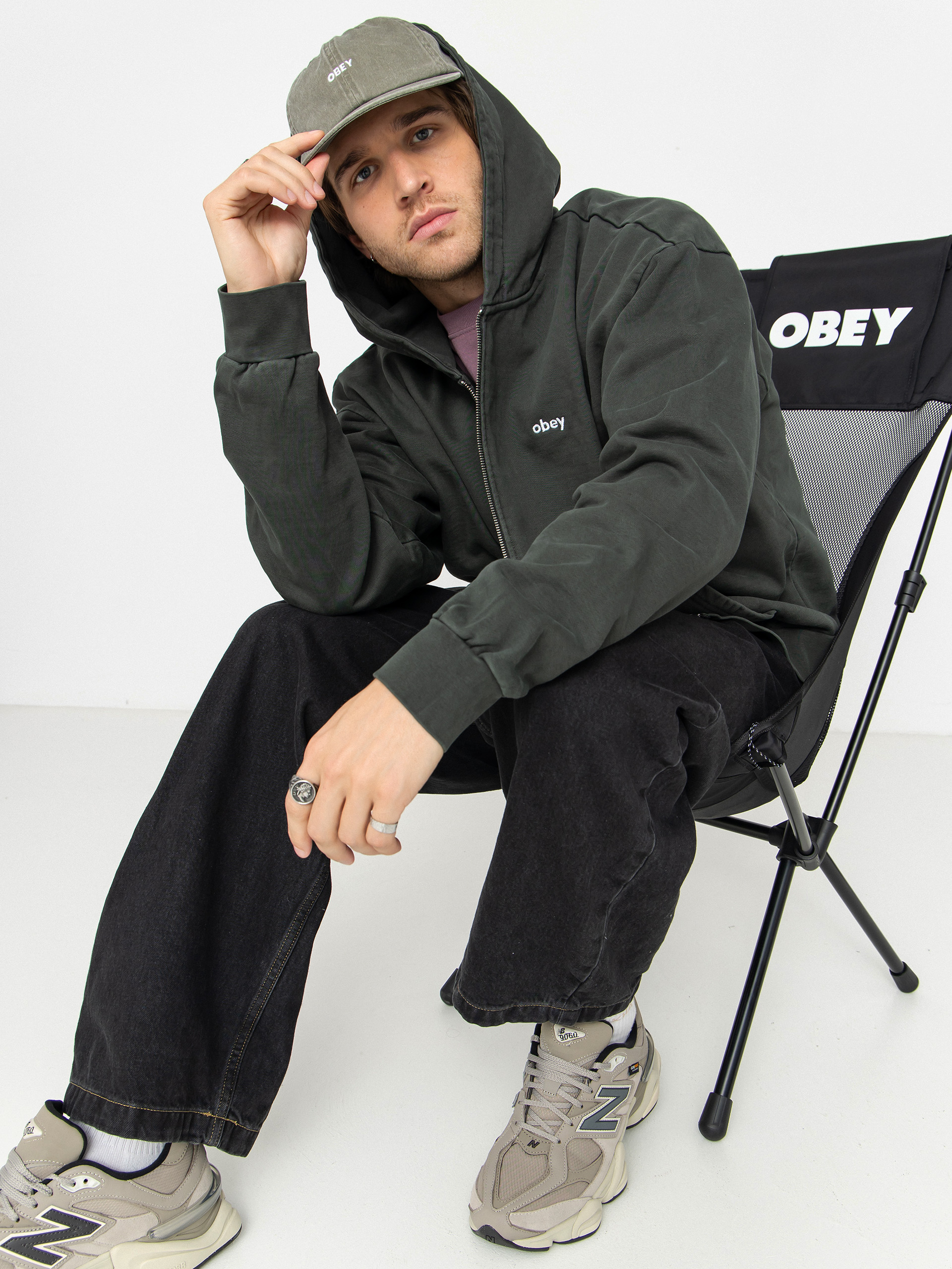 Худі OBEY Lowercase Pigment ZHD (pigment pirate black)