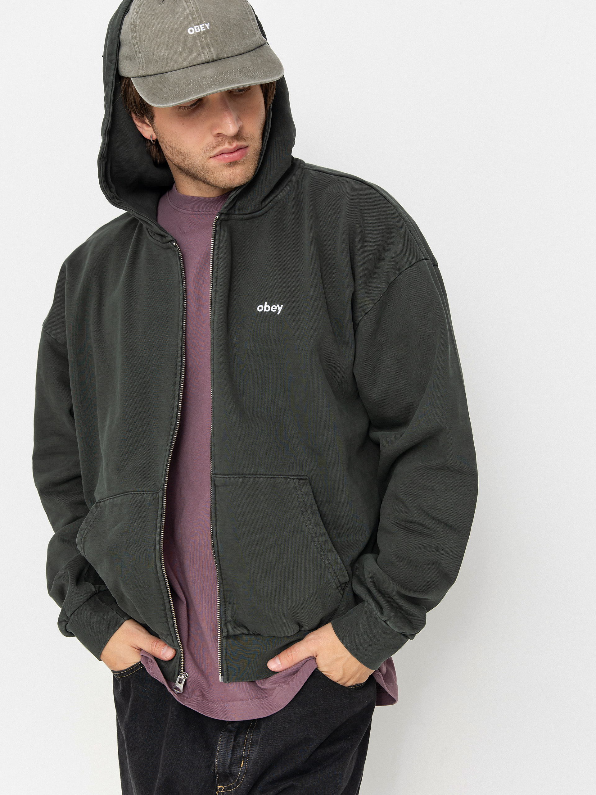 Худі OBEY Lowercase Pigment ZHD (pigment pirate black)