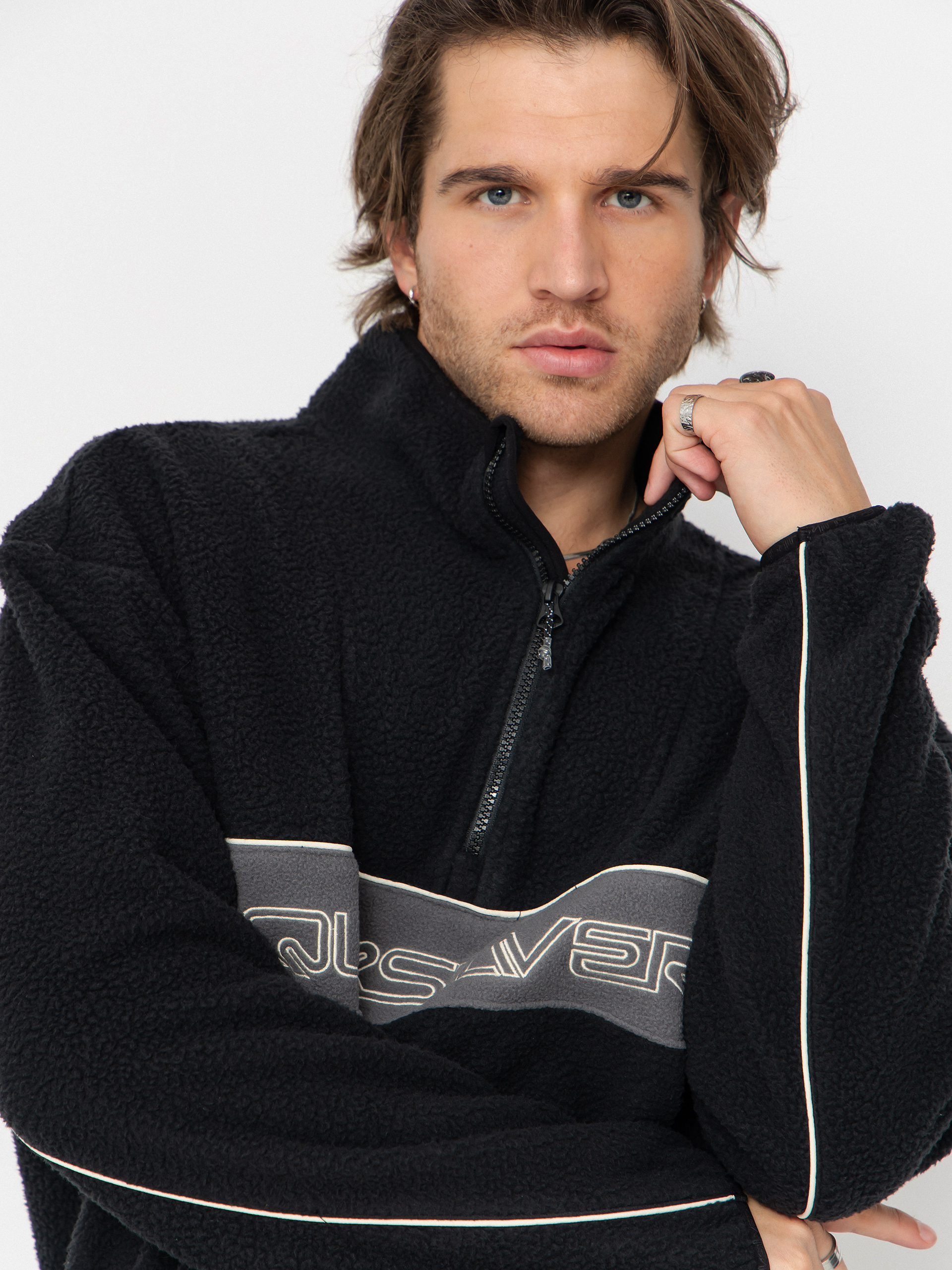 Чоловічий Флісовий светр Quiksilver Omni Sherpa HZ (black)