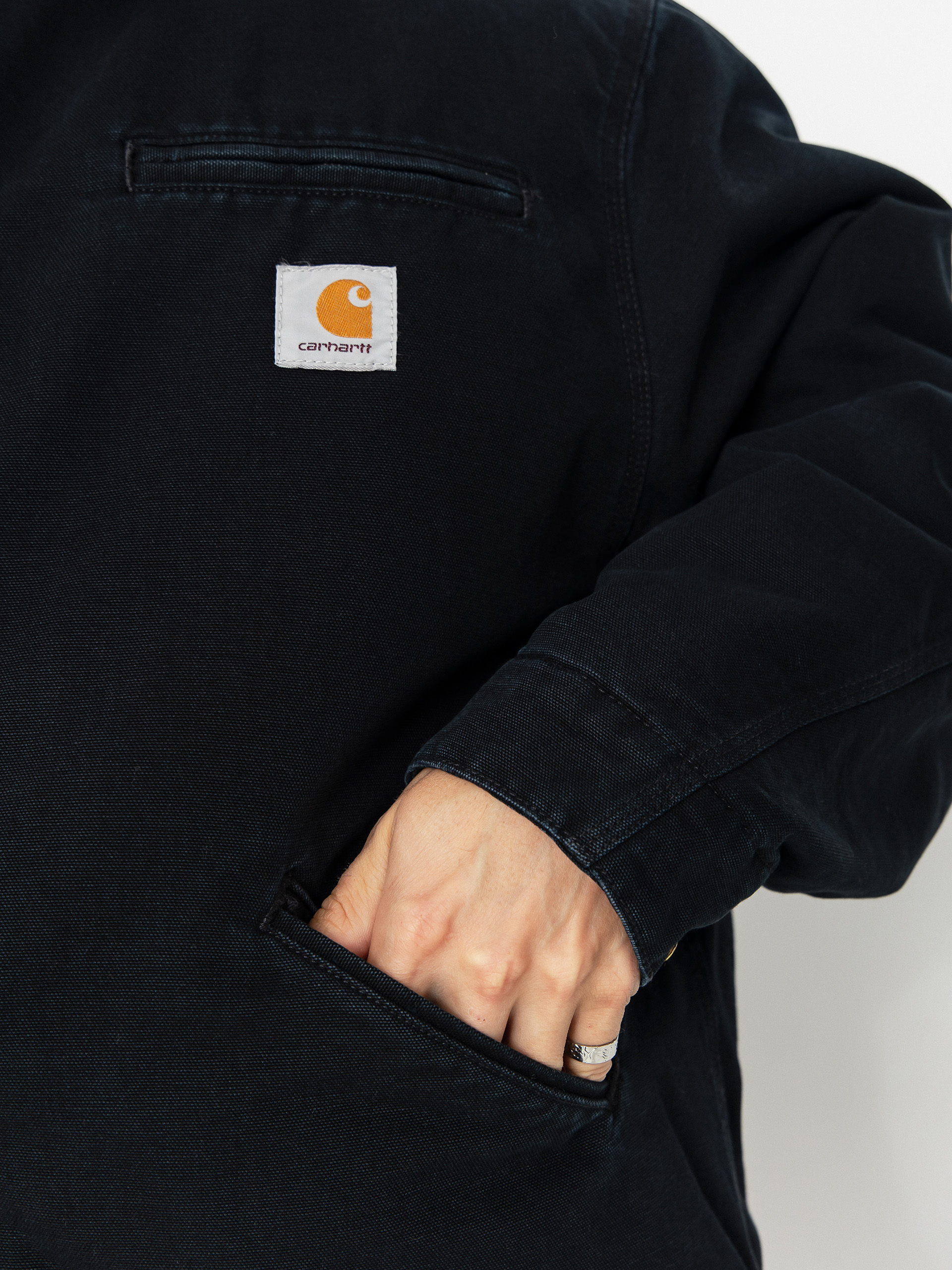 Куртка Carhartt WIP OG Detroit (black/black/stone canvas)