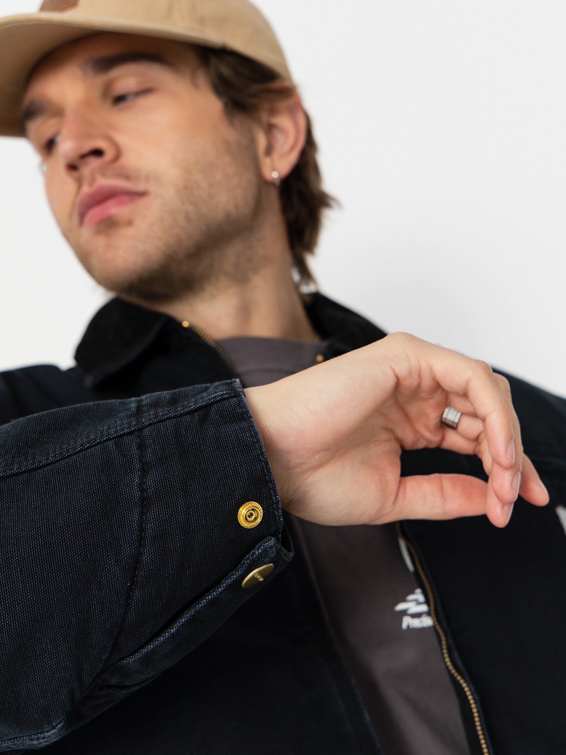 Куртка Carhartt WIP OG Detroit (black/black/stone canvas)