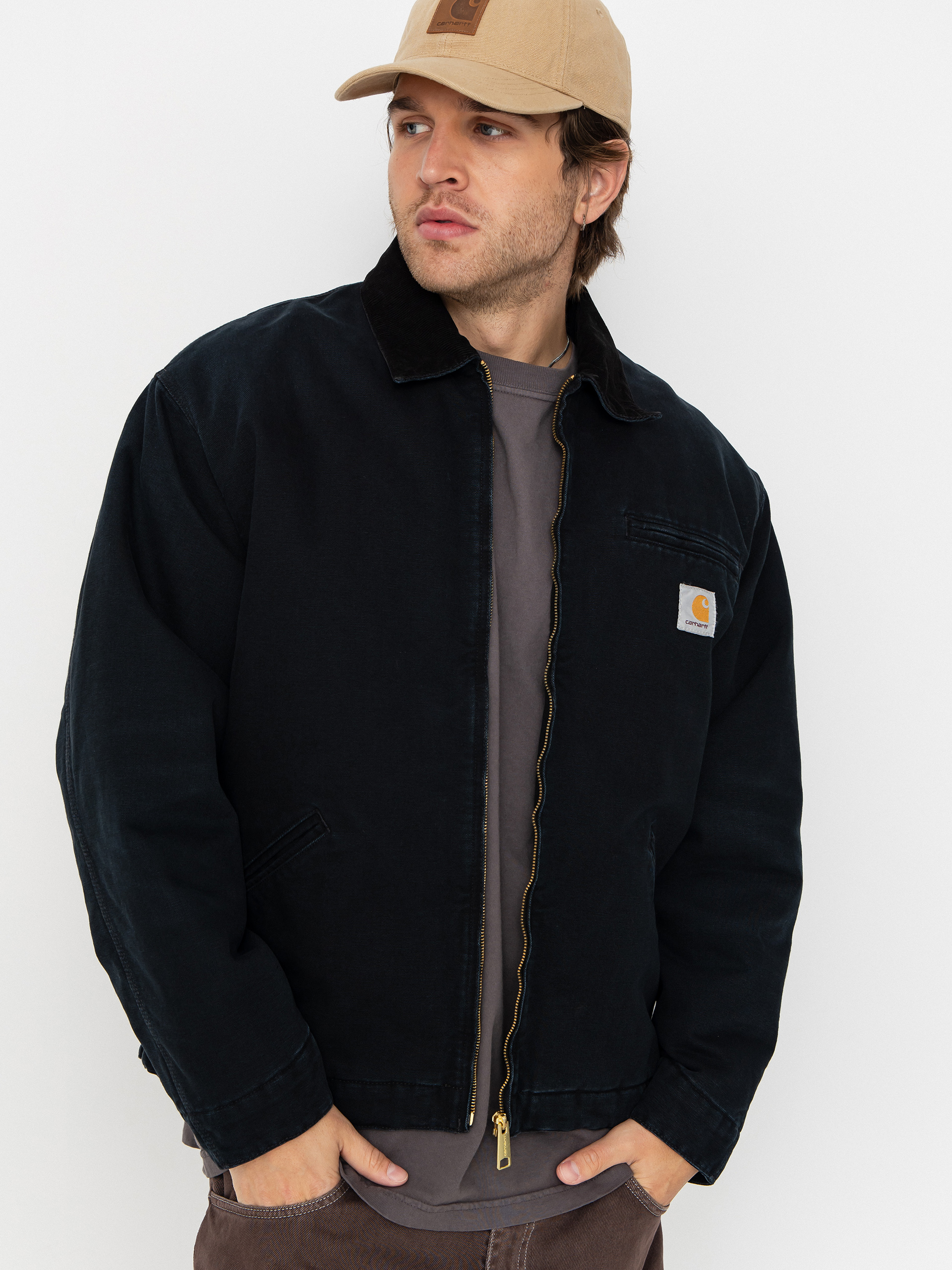 Куртка Carhartt WIP OG Detroit (black/black/stone canvas)