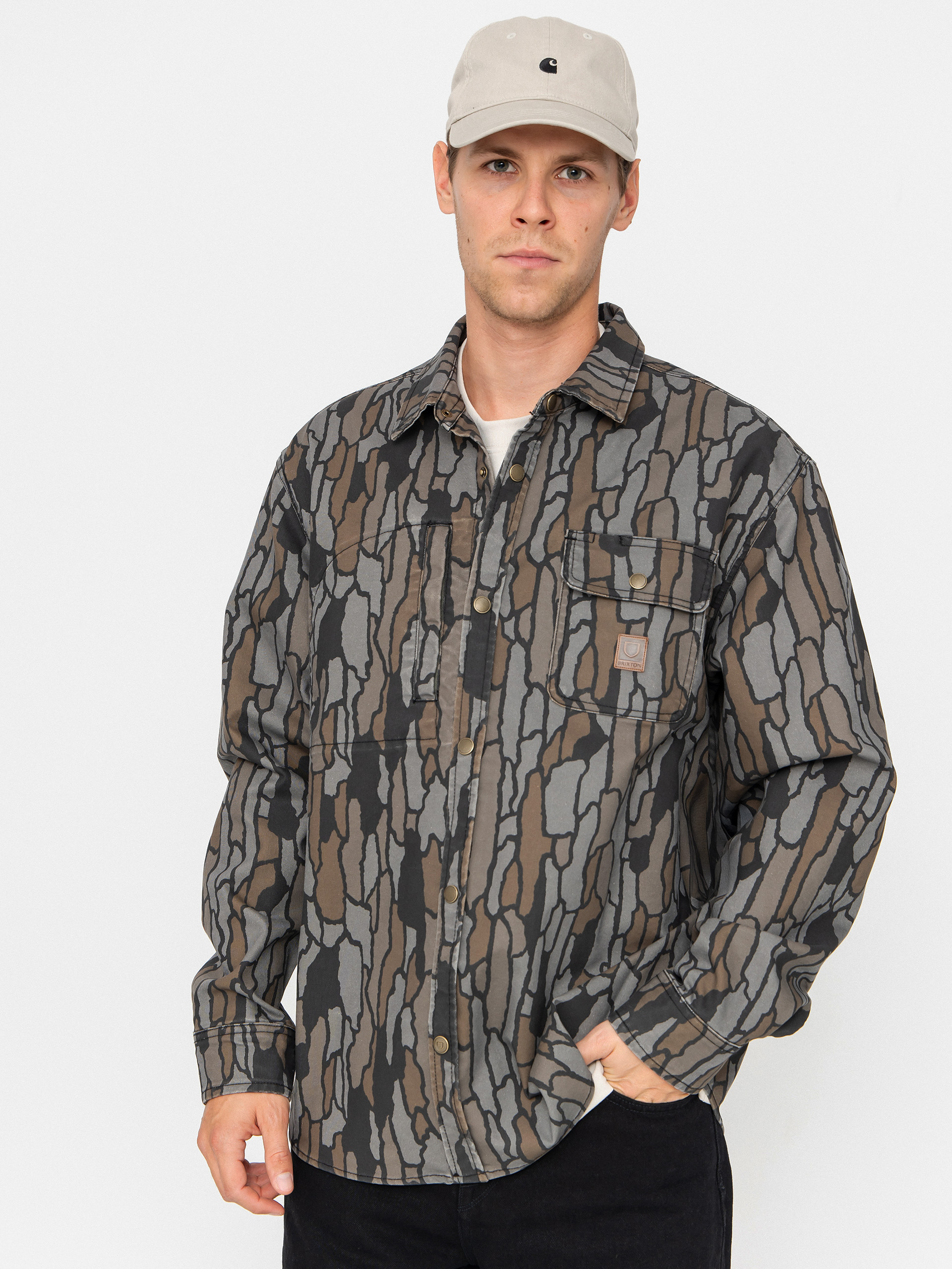 Сорочка Brixton Builders Stretch Overshirt (bark camo)
