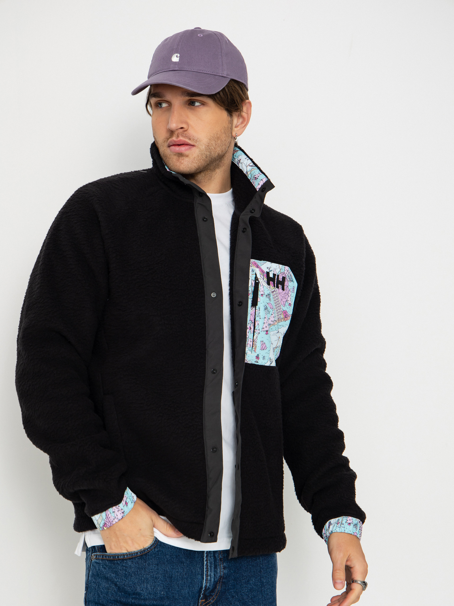 Флісовий светр Helly Hansen Panorama Pile Snap (black oslo aop)