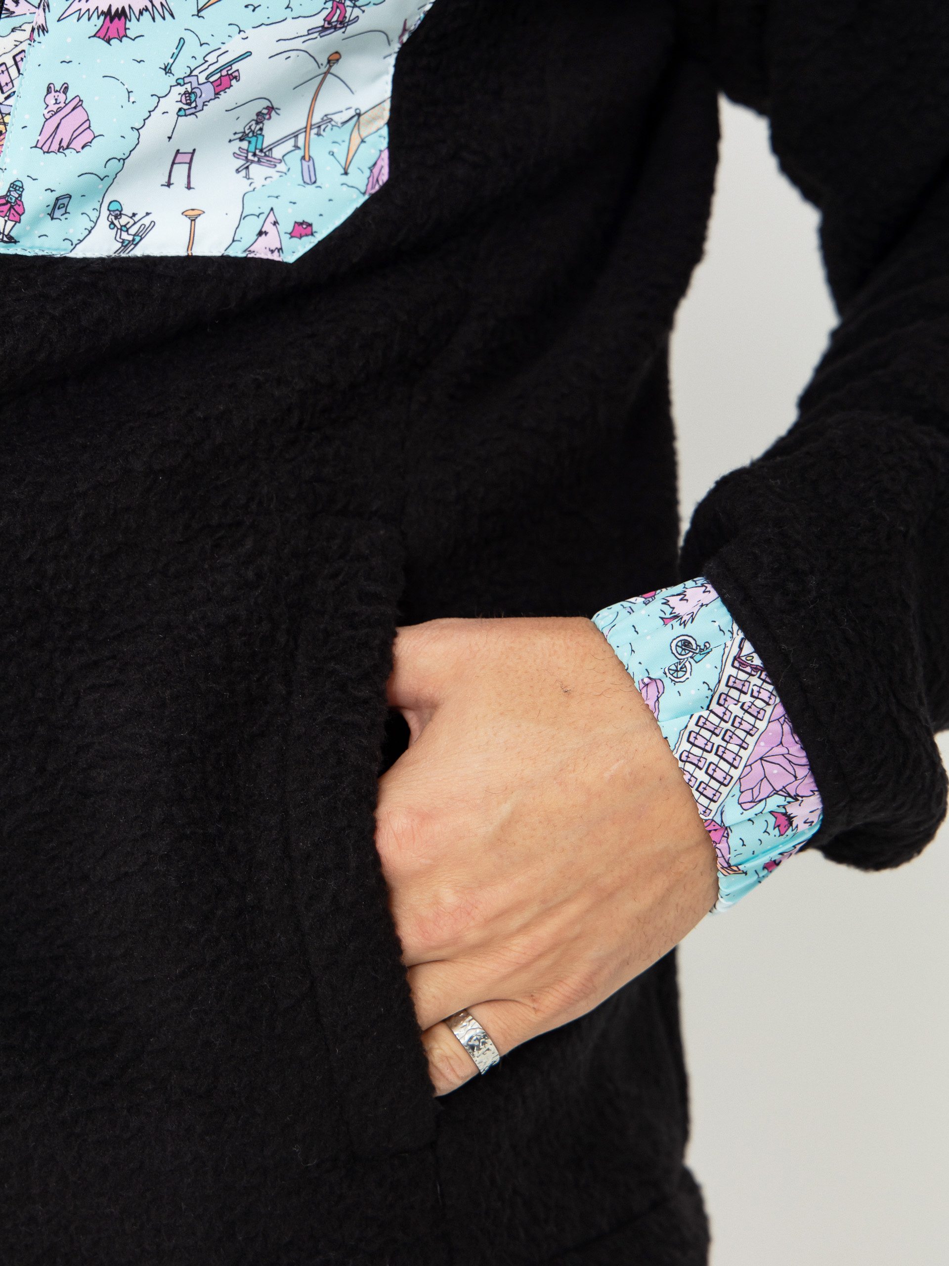 Чоловічий Флісовий светр Helly Hansen Panorama Pile Snap (black oslo aop)