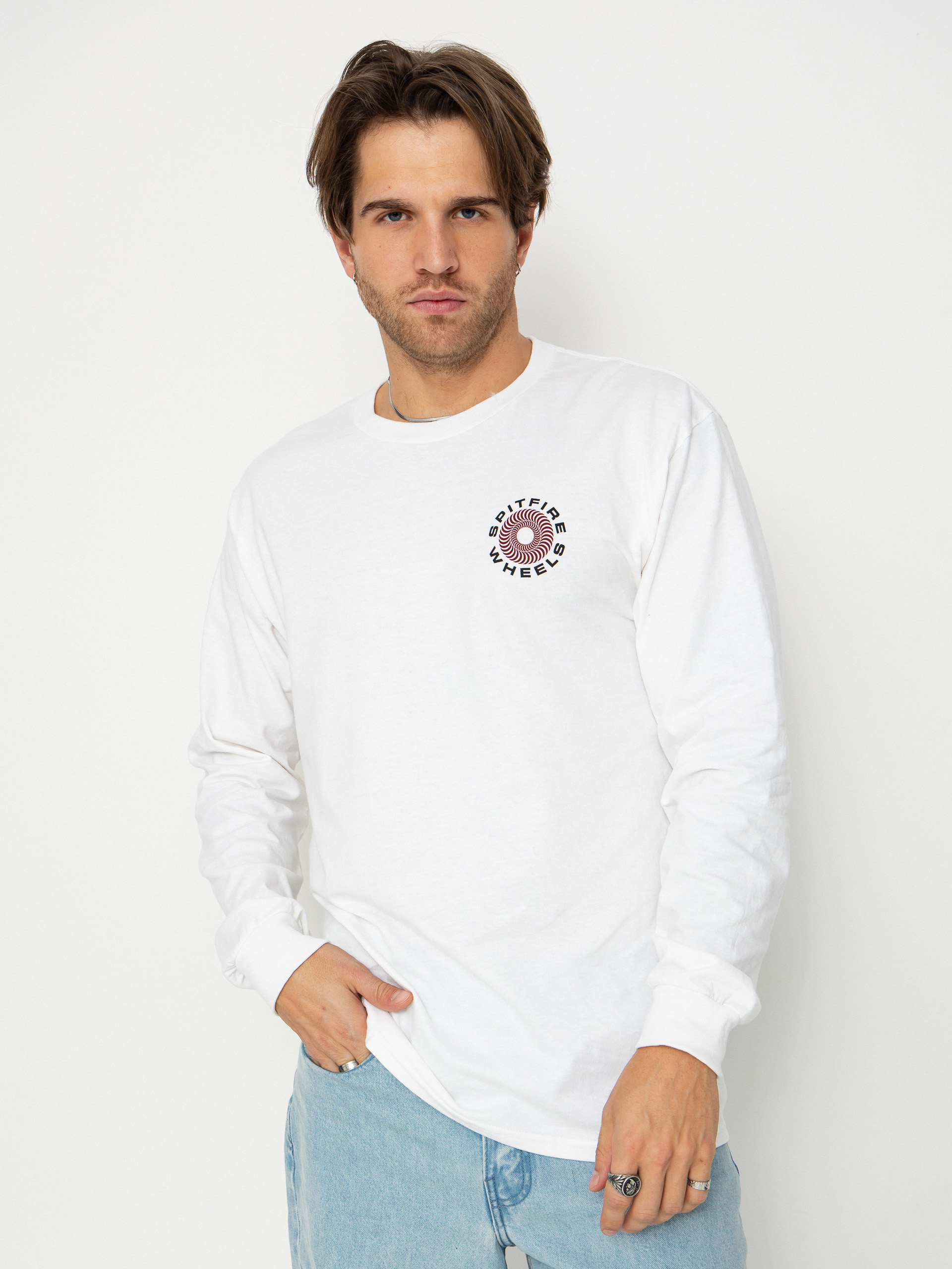 Лонгслів Spitfire Classic 87 Swirl Fade Fill (white w/red&black fade prints)