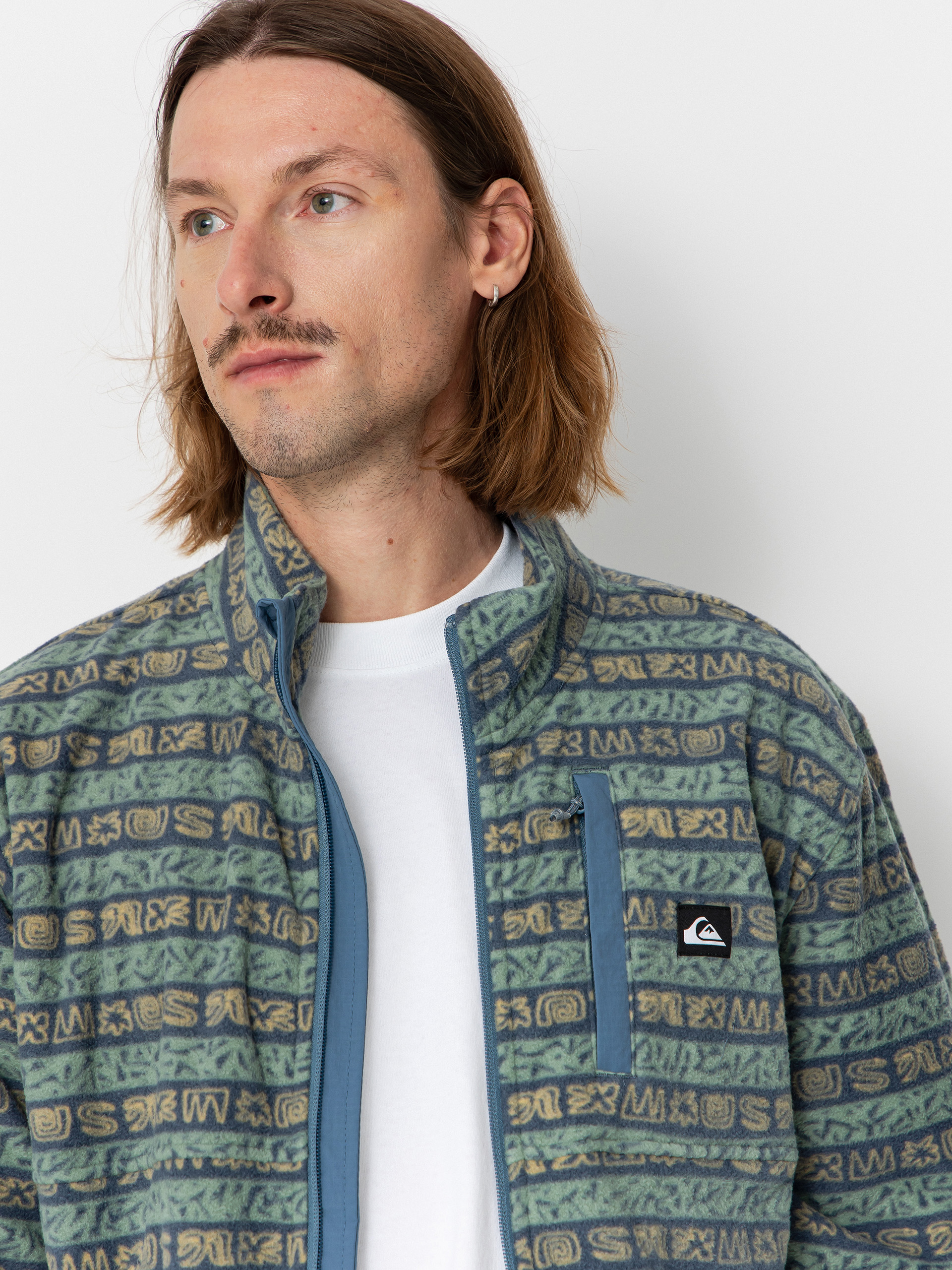 Чоловічий Флісовий светр Quiksilver No Destination FZ (granite terra stripe)