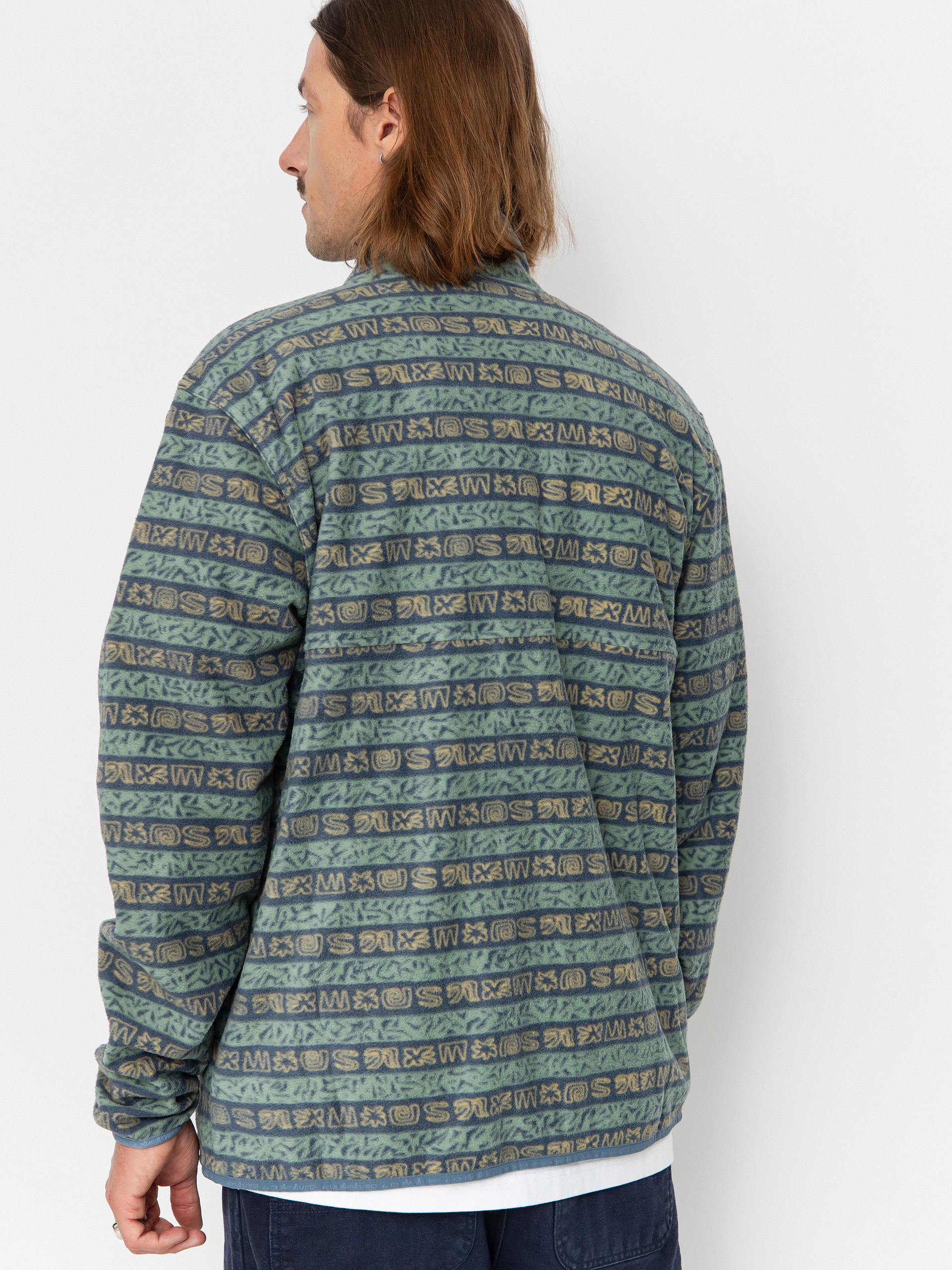 Чоловічий Флісовий светр Quiksilver No Destination FZ (granite terra stripe)