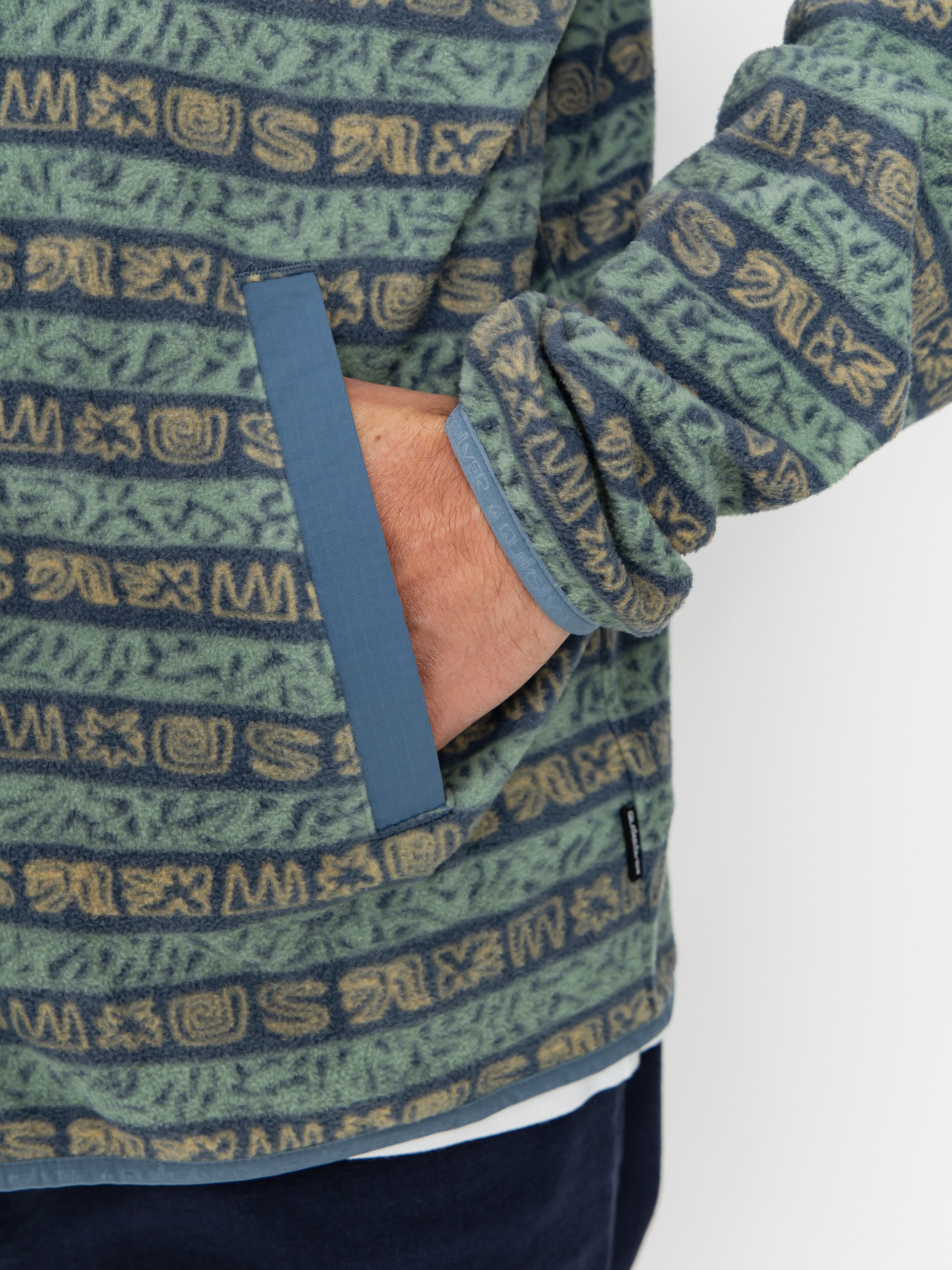 Чоловічий Флісовий светр Quiksilver No Destination FZ (granite terra stripe)