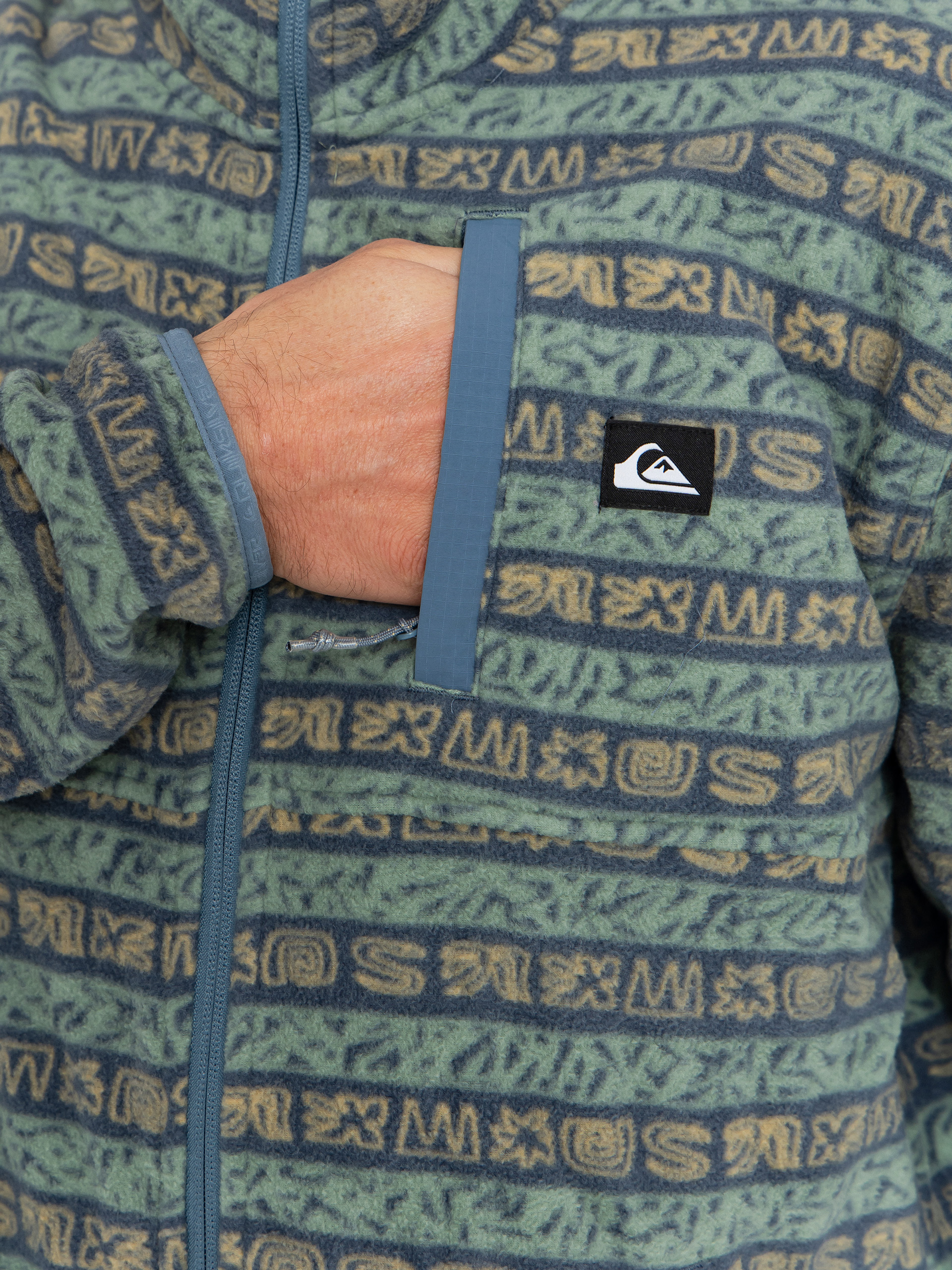 Чоловічий Флісовий светр Quiksilver No Destination FZ (granite terra stripe)