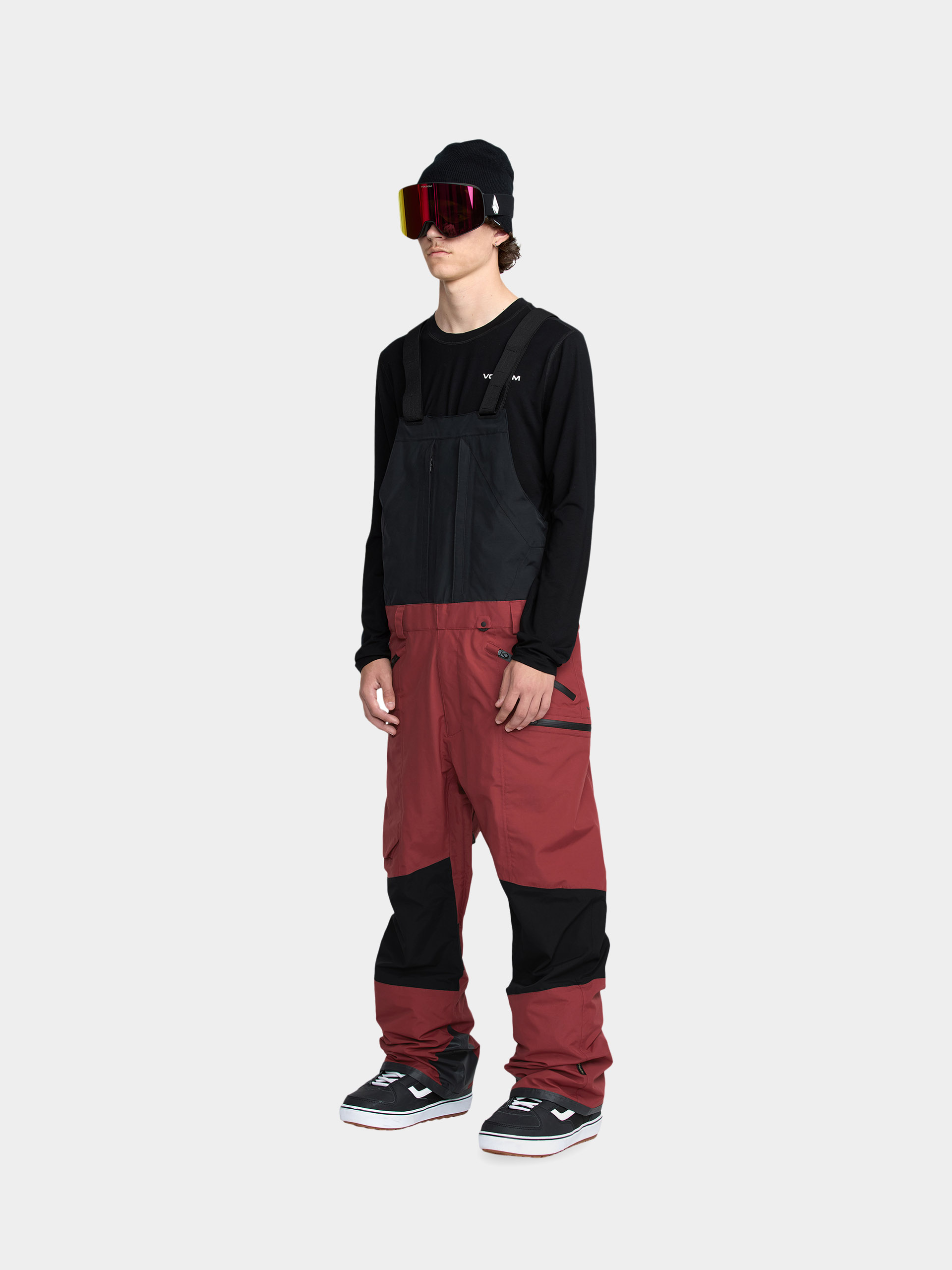 Чоловічі Сноубордичні штани Volcom Rain Gore Tex Bib Overall (burnt red)