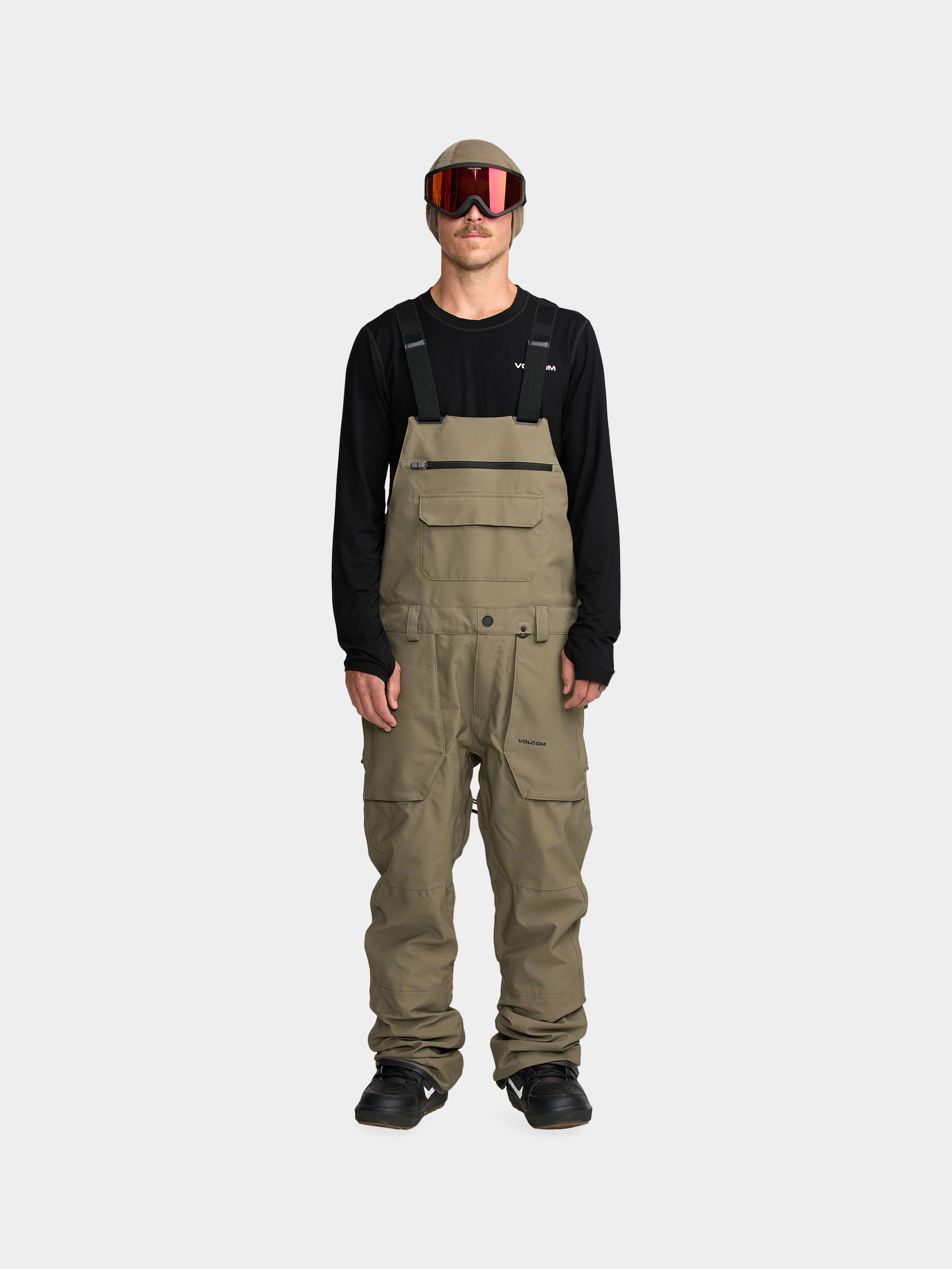 Чоловічі Сноубордичні штани Volcom Roan Bib Overall (military)