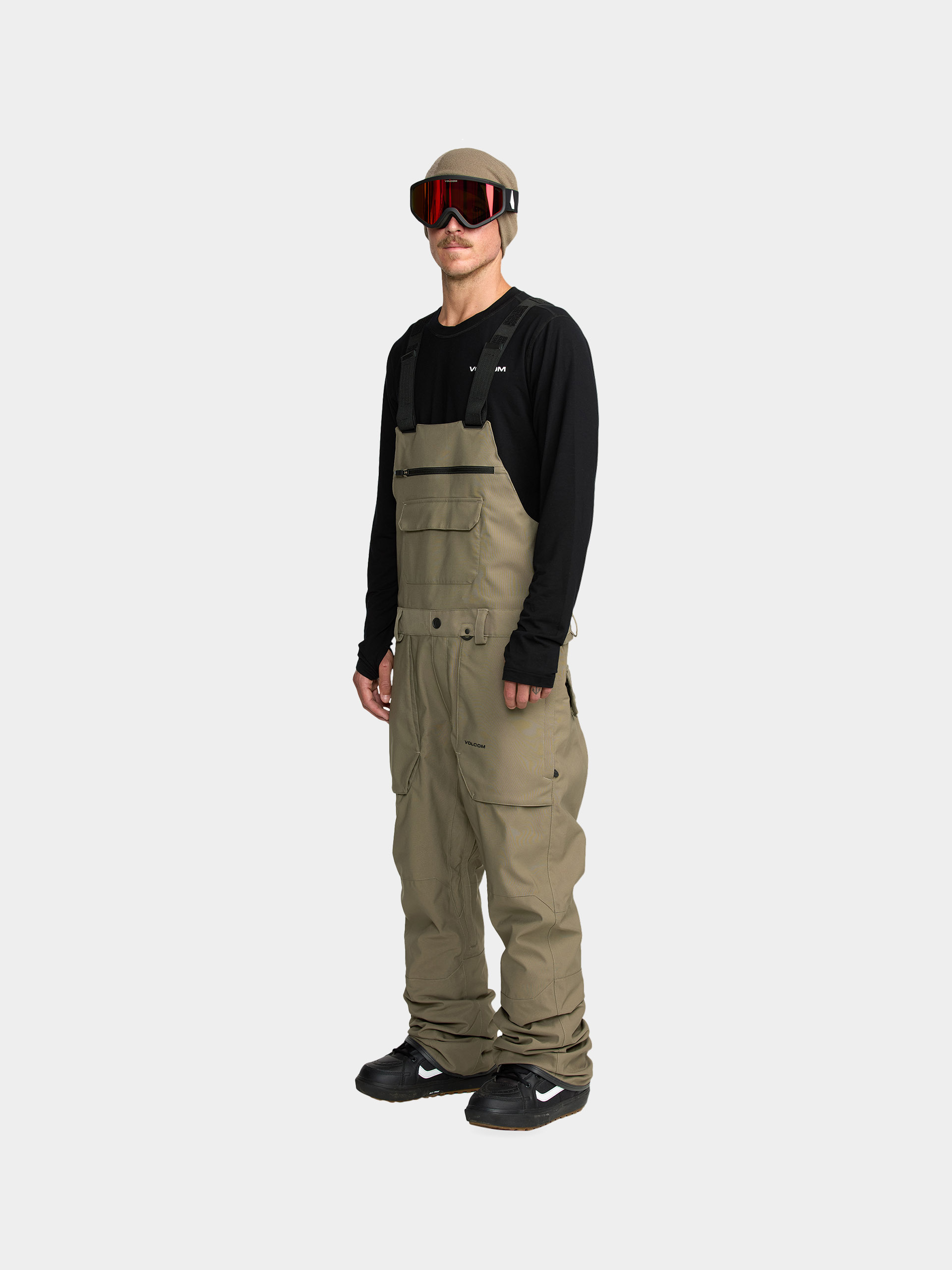 Чоловічі Сноубордичні штани Volcom Roan Bib Overall (military)
