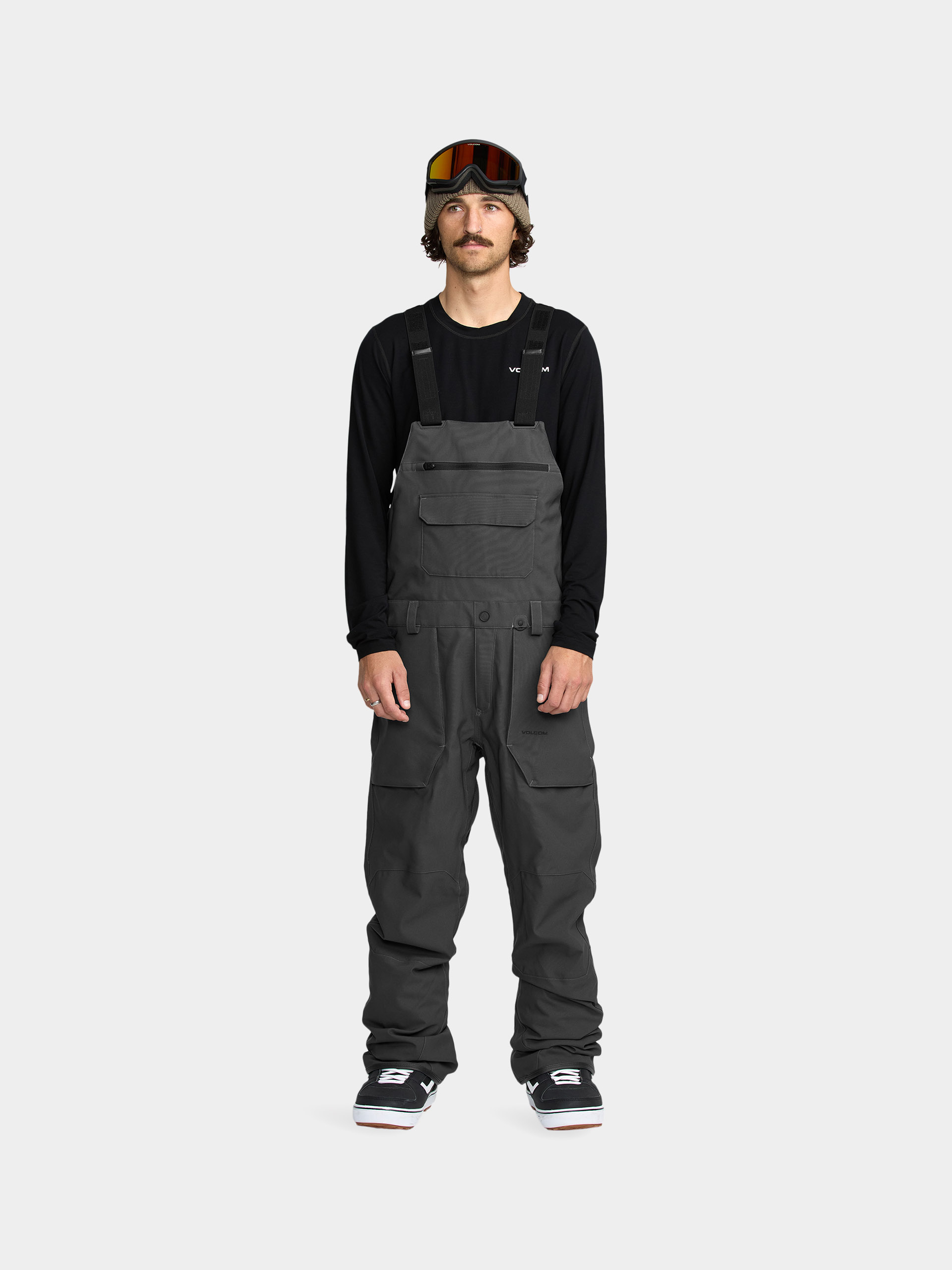 Чоловічі Сноубордичні штани Volcom Roan Bib Overall (dark grey)