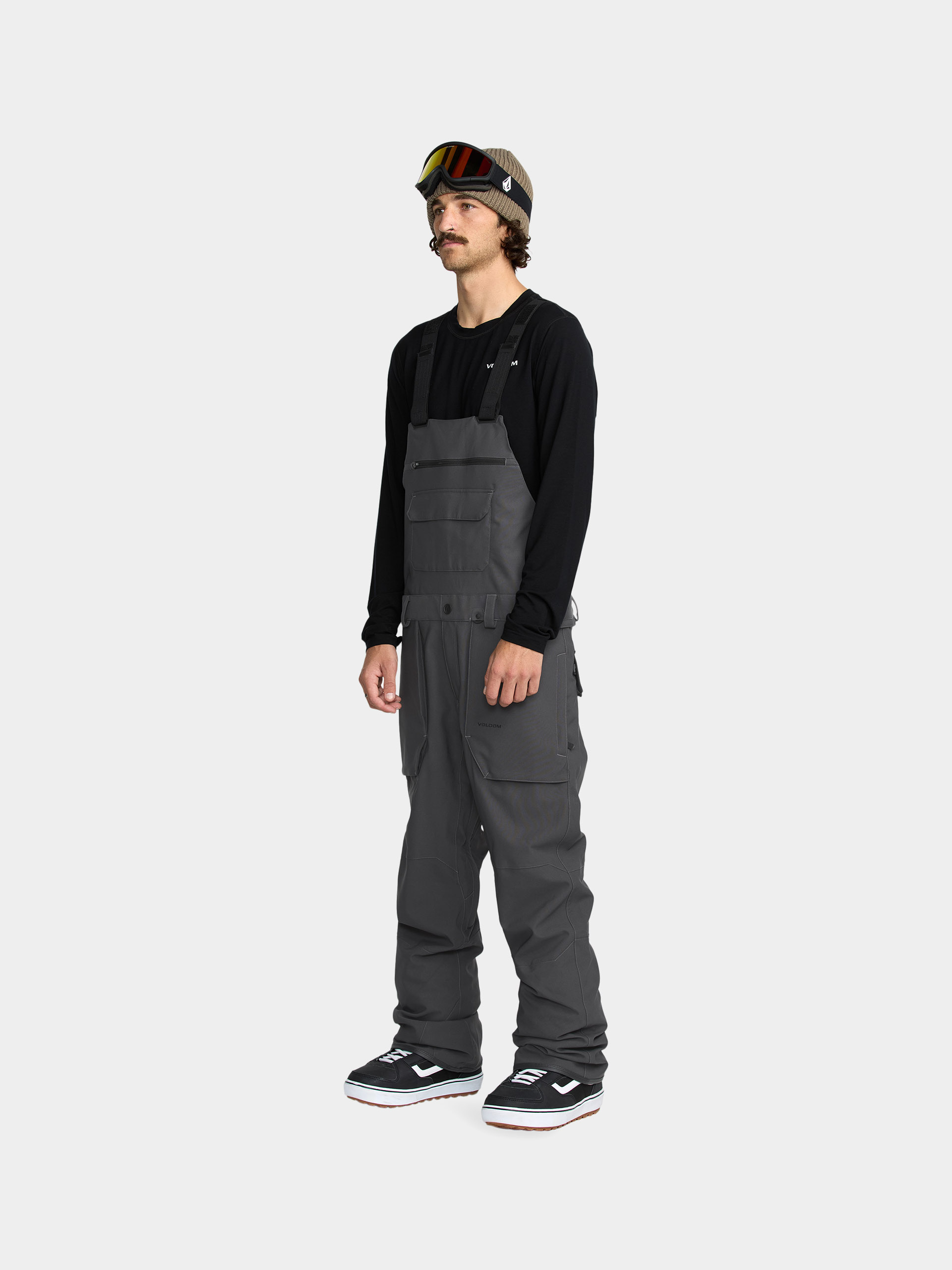 Чоловічі Сноубордичні штани Volcom Roan Bib Overall (dark grey)