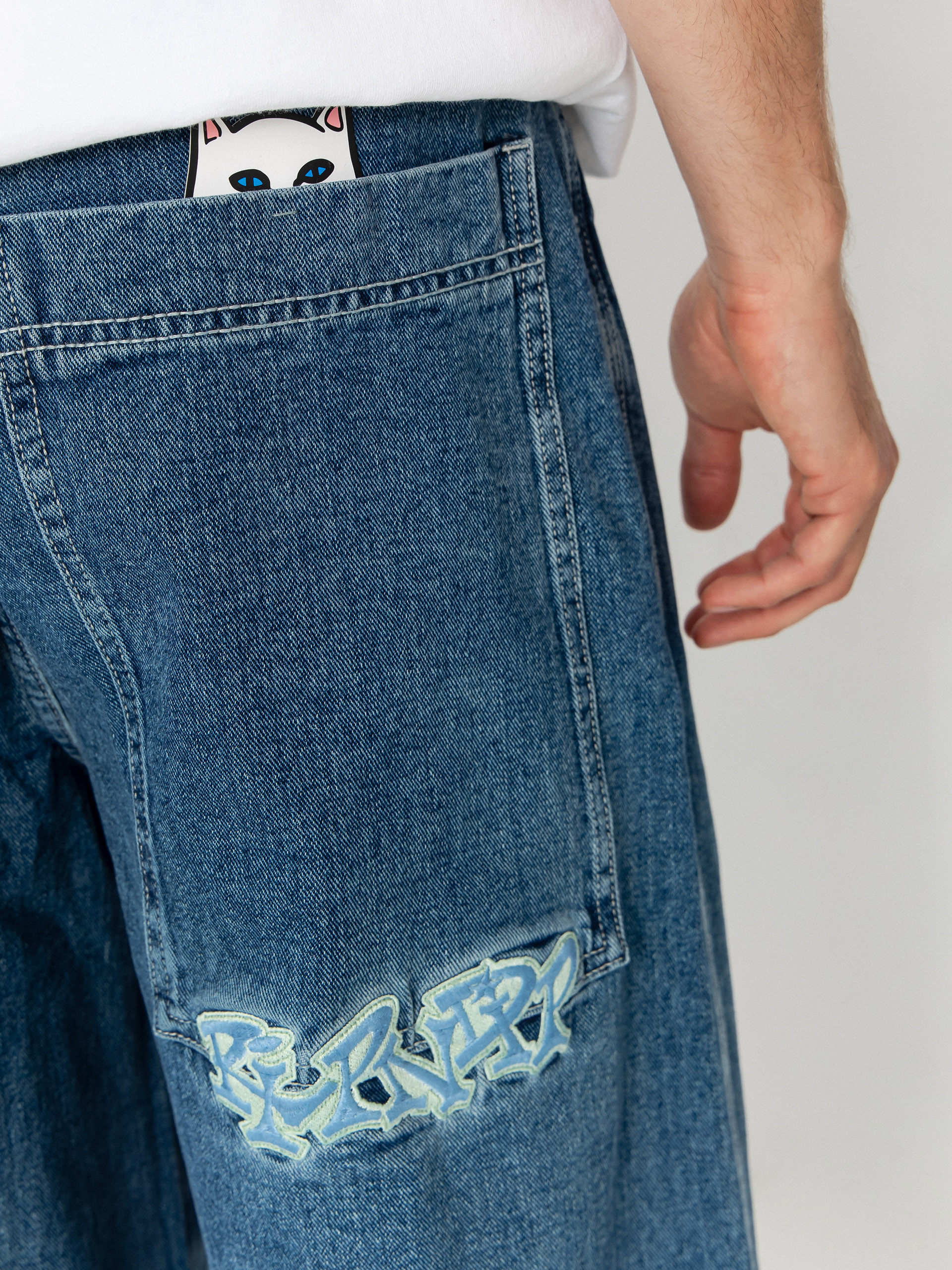 Штани RipNDip Ace Ultra Wide Leg (medium wash)