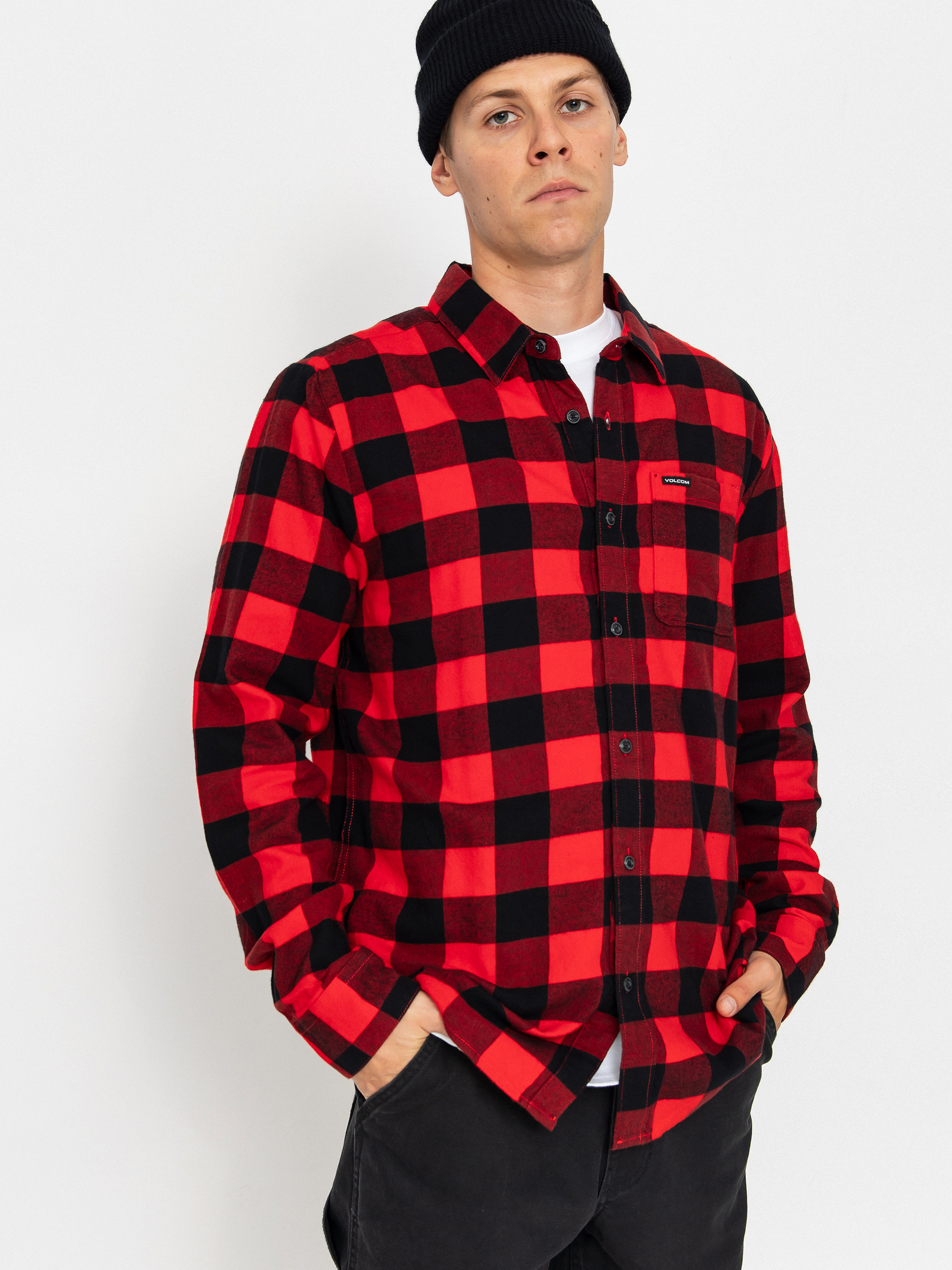 u0421u043eu0440u043eu0447u043au0430 Volcom Caden Plaid (lifeguard red)