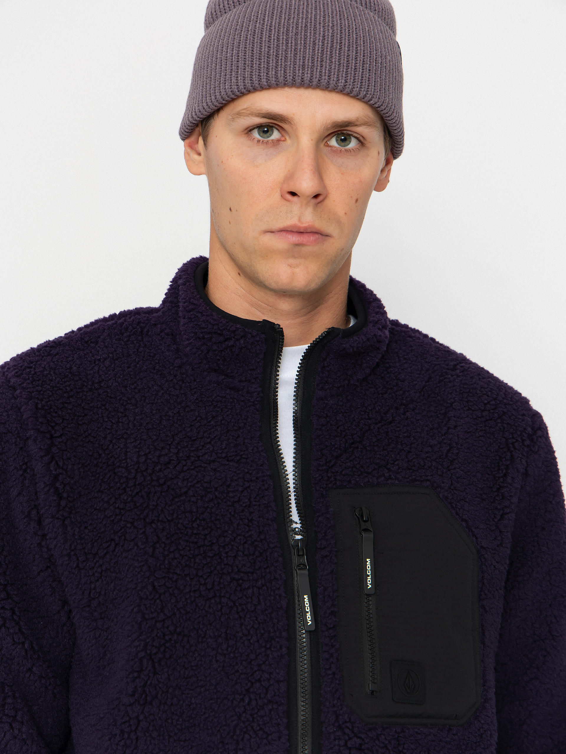 Чоловічий Флісовий светр Volcom Muzzer Fuzzar (dark purple)