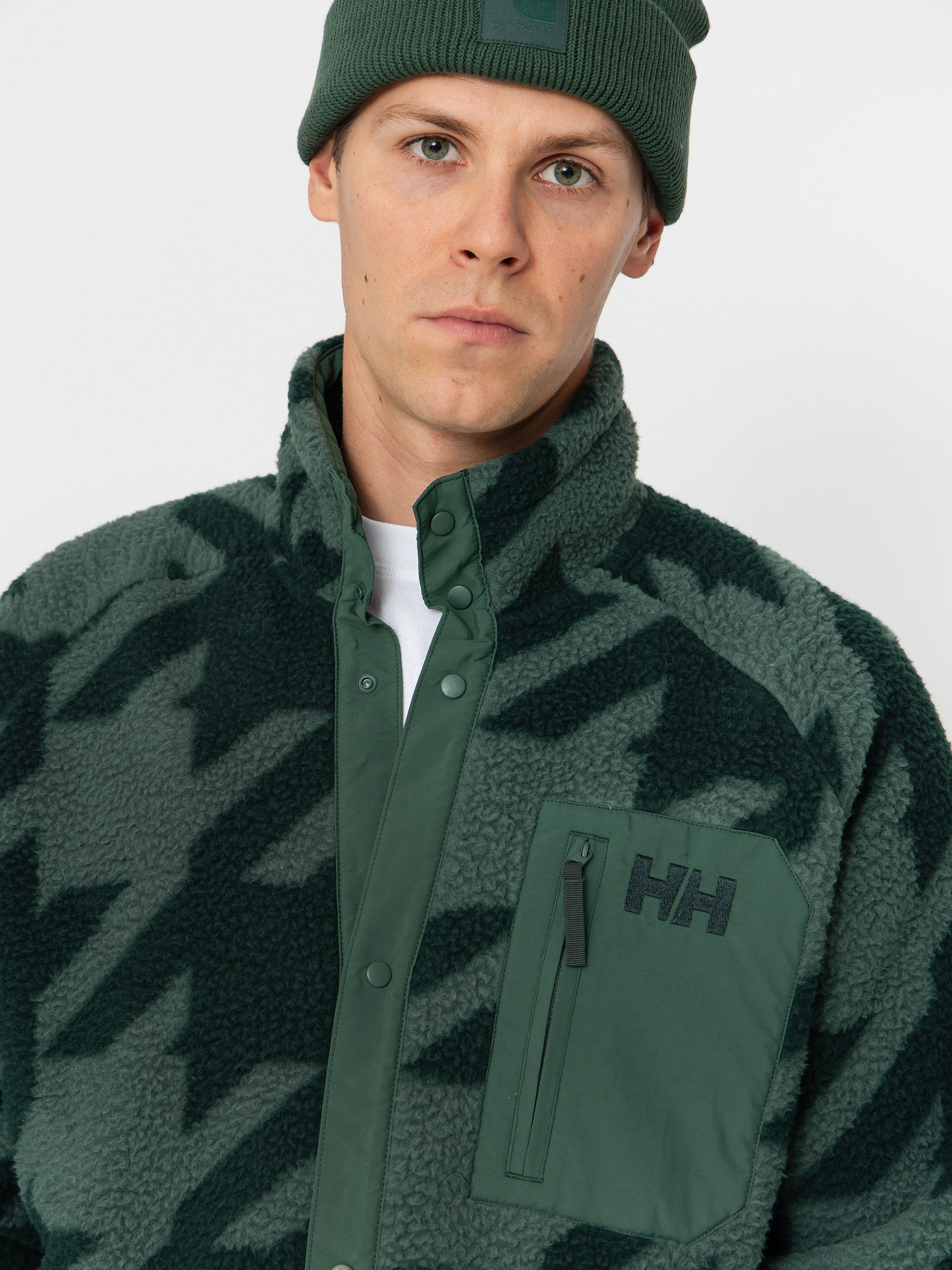 Чоловічий Флісовий светр Helly Hansen Panorama Printed Pile Snap (jungle green houndstooth a)