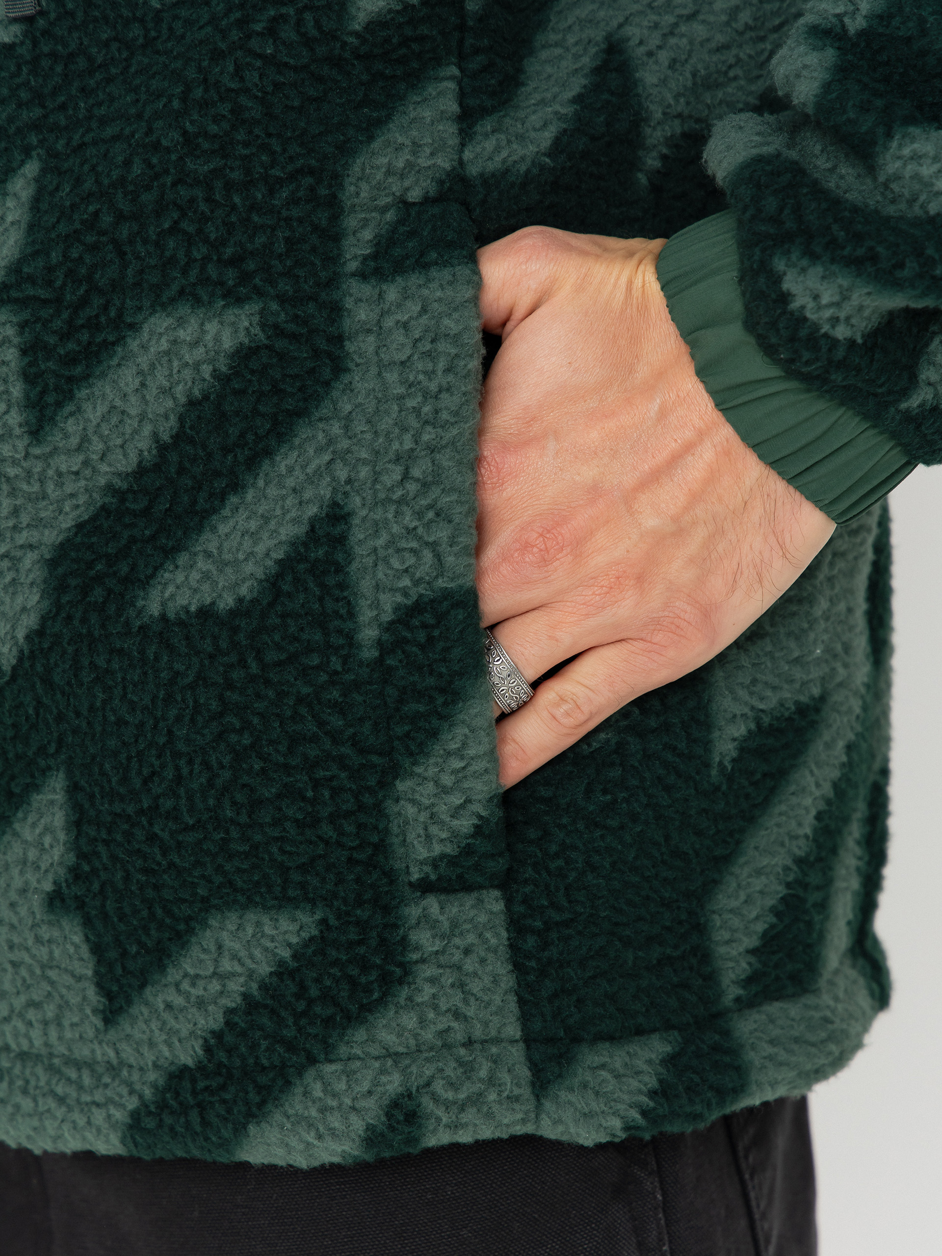 Чоловічий Флісовий светр Helly Hansen Panorama Printed Pile Snap (jungle green houndstooth a)
