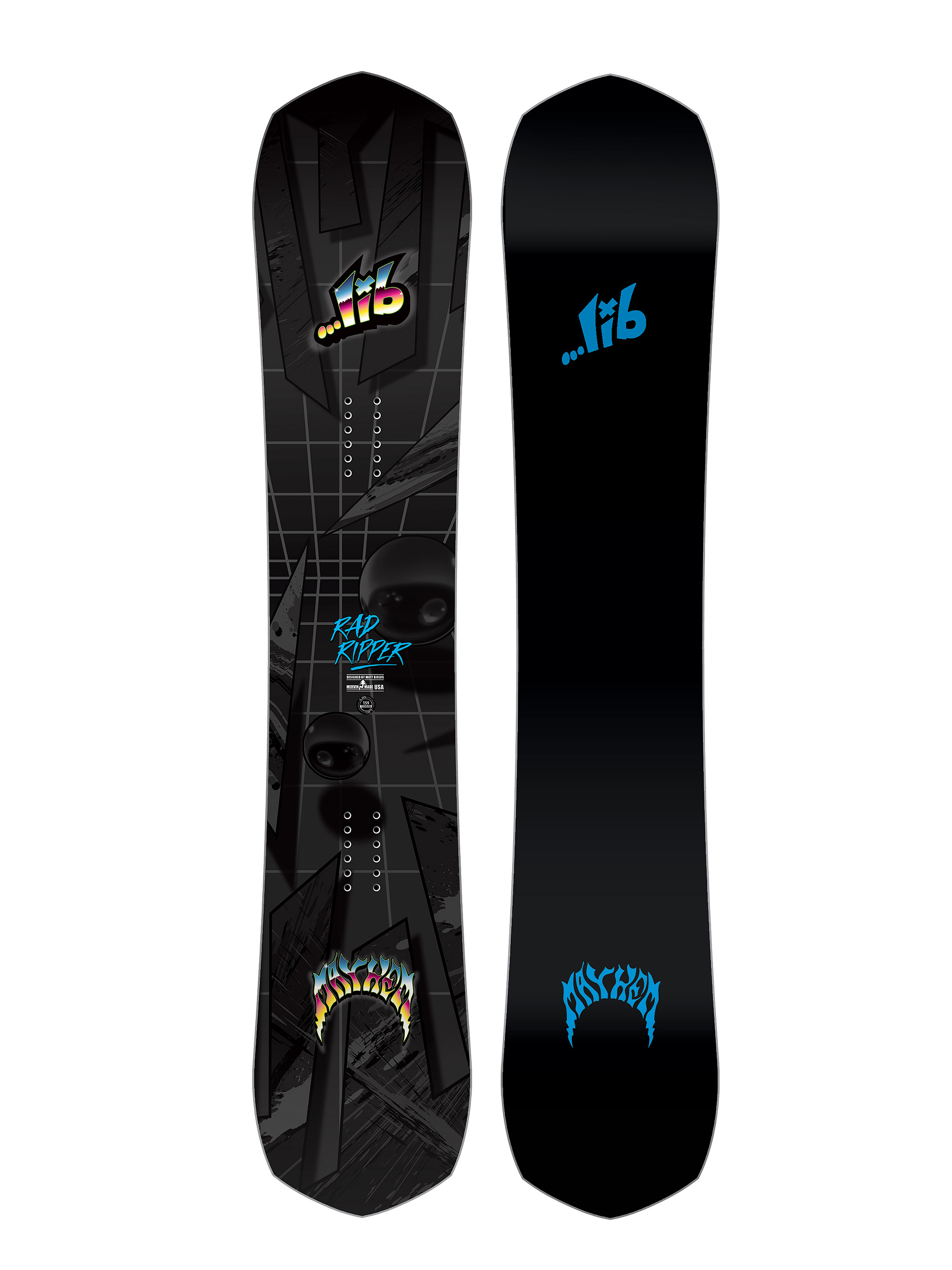 Чоловічий Сноуборд Lib Tech Mayhem Rad Ripper (black/blue)
