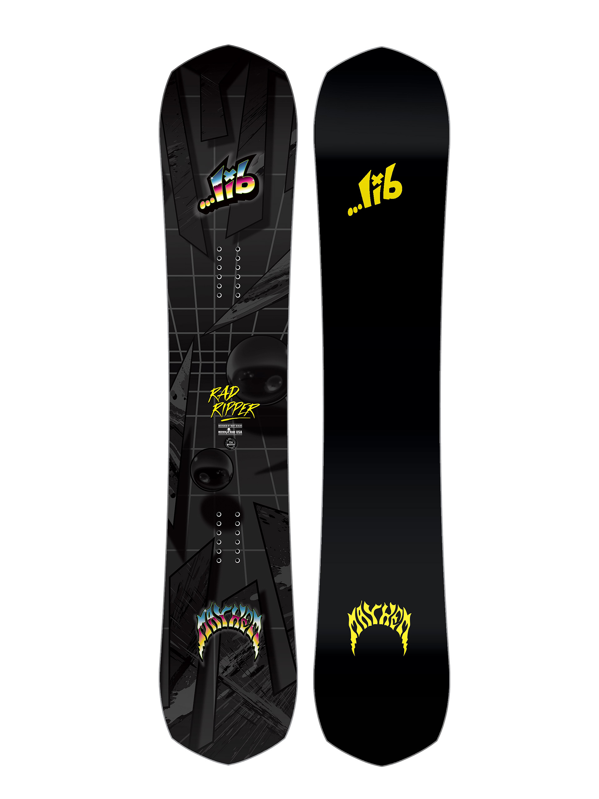 Чоловічий Сноуборд Lib Tech Mayhem Rad Ripper (black/yellow)