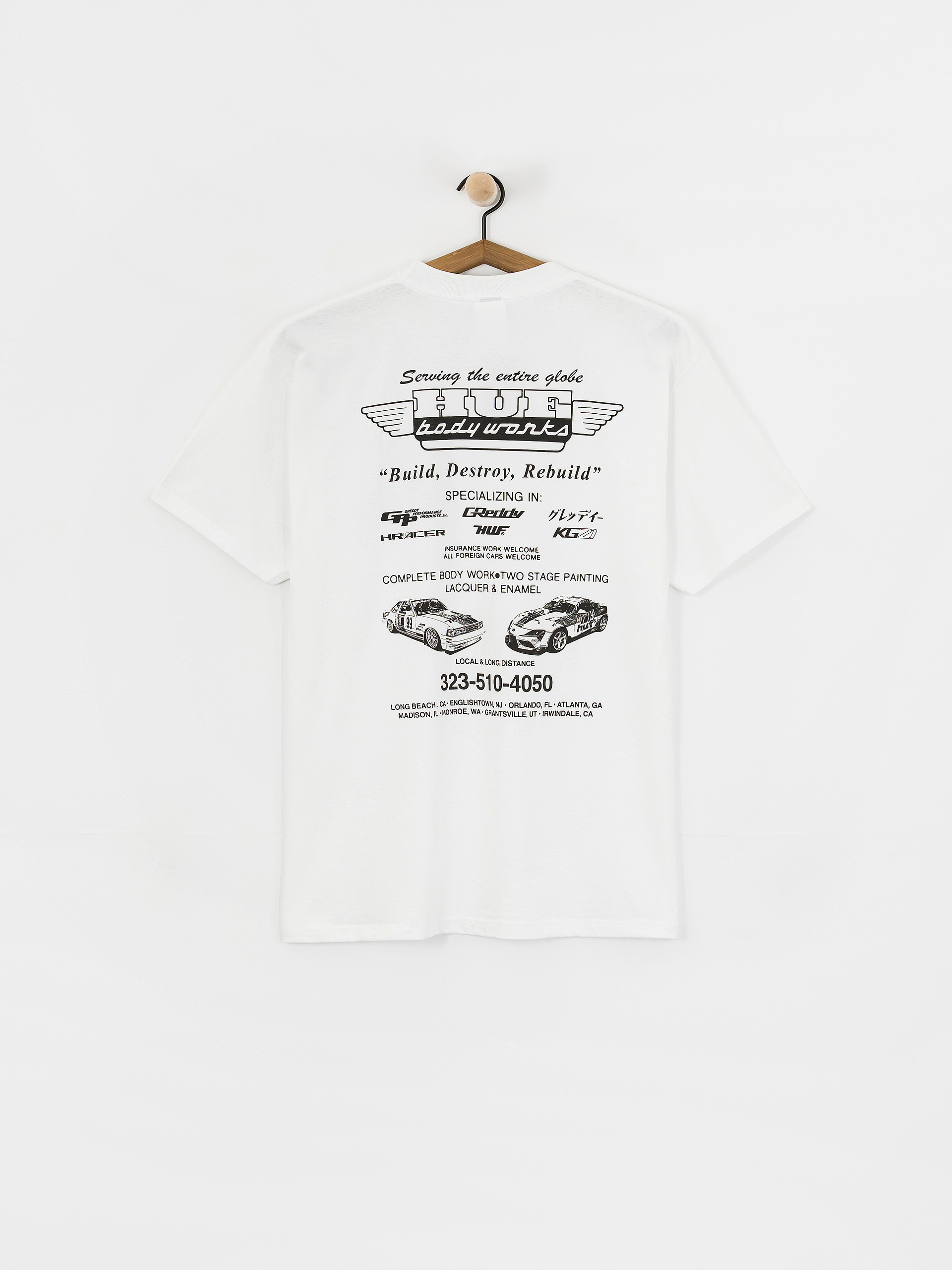 Футболка HUF X Greddy Body Works (white)