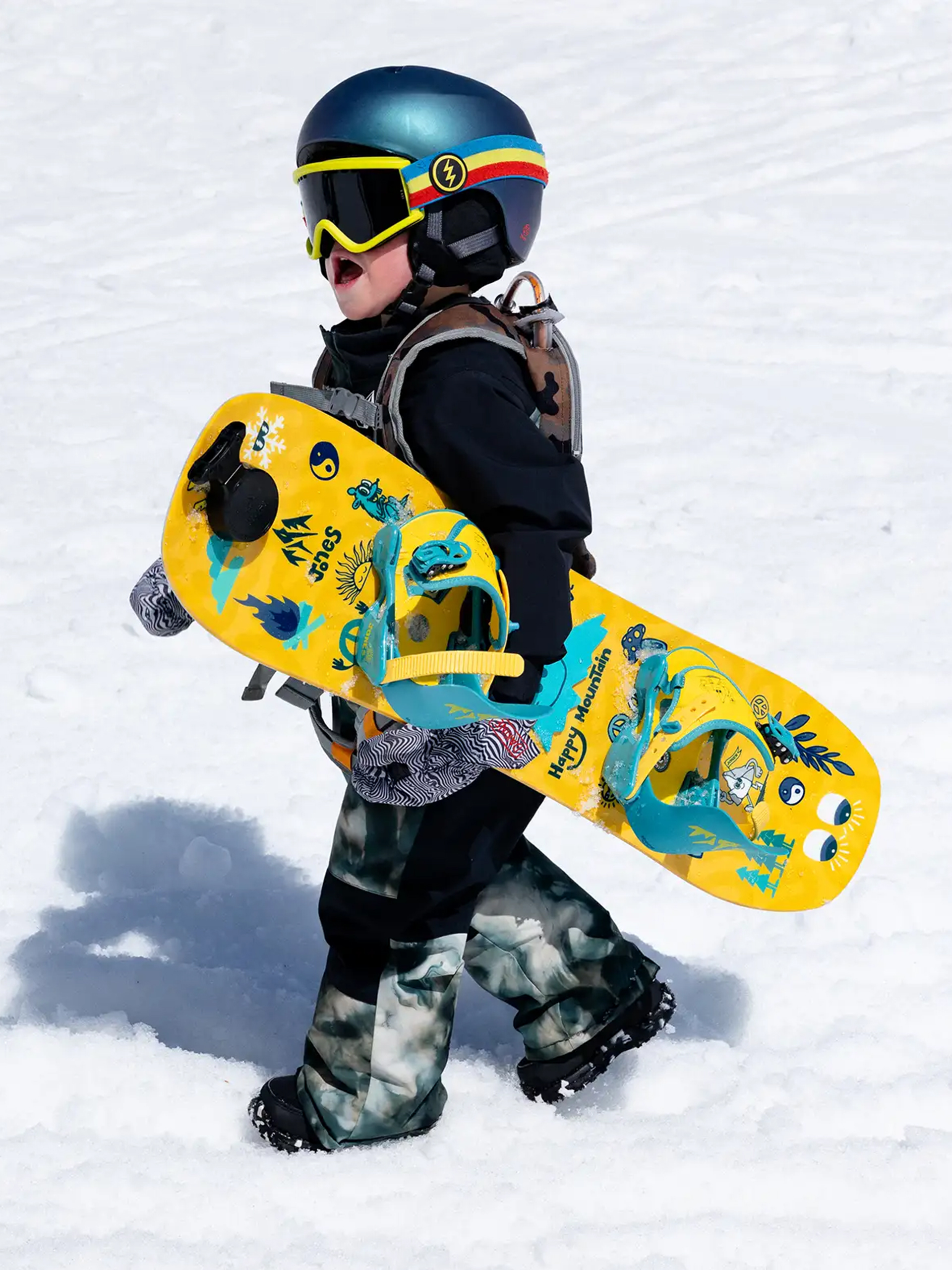 Сноуборд Jones Snowboards Kid's Happy Mountain Package JR (yellow)