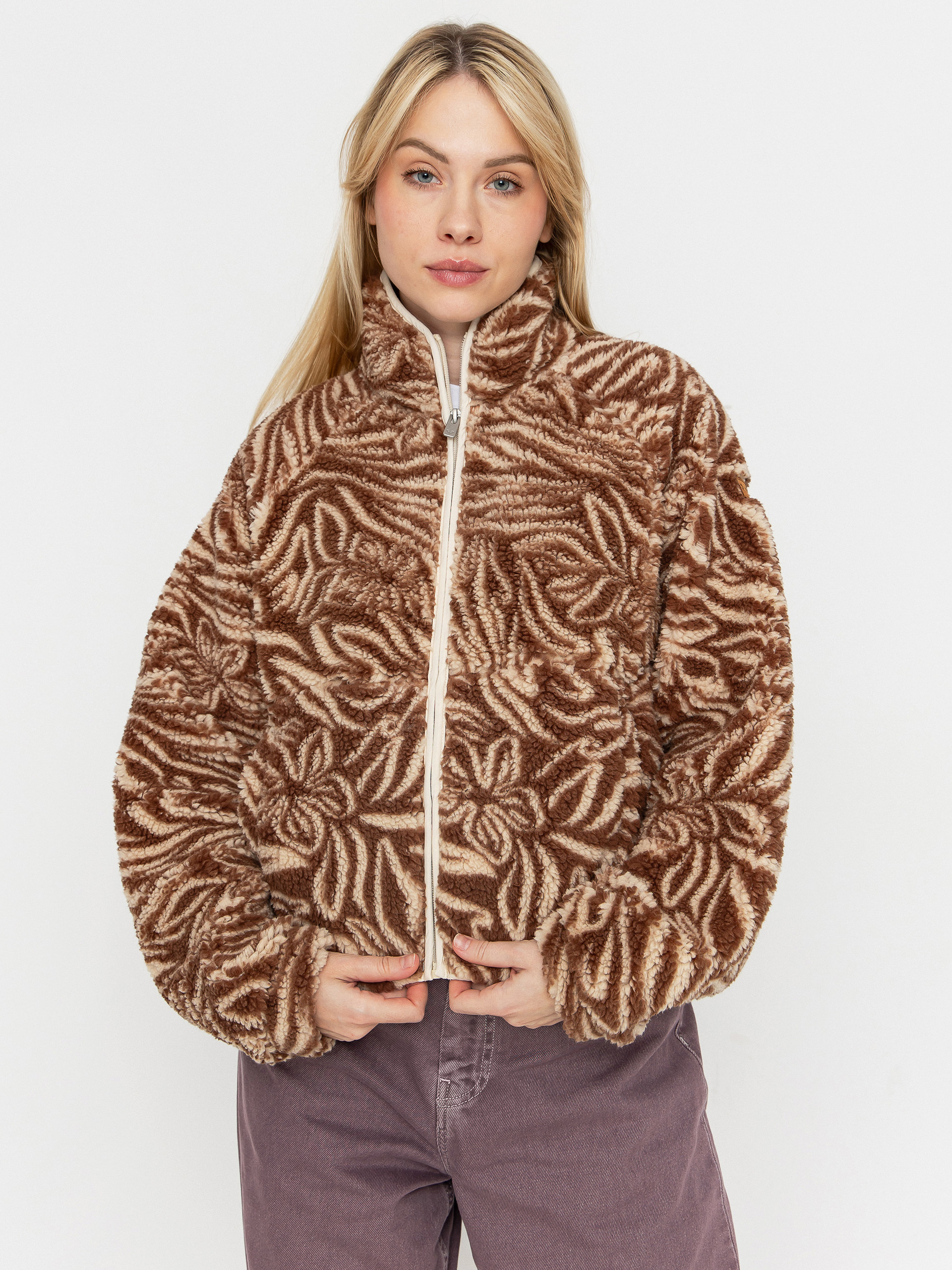 Флісовий светр Roxy Blurry Cloud Print Wmn (parchment animal floral big)