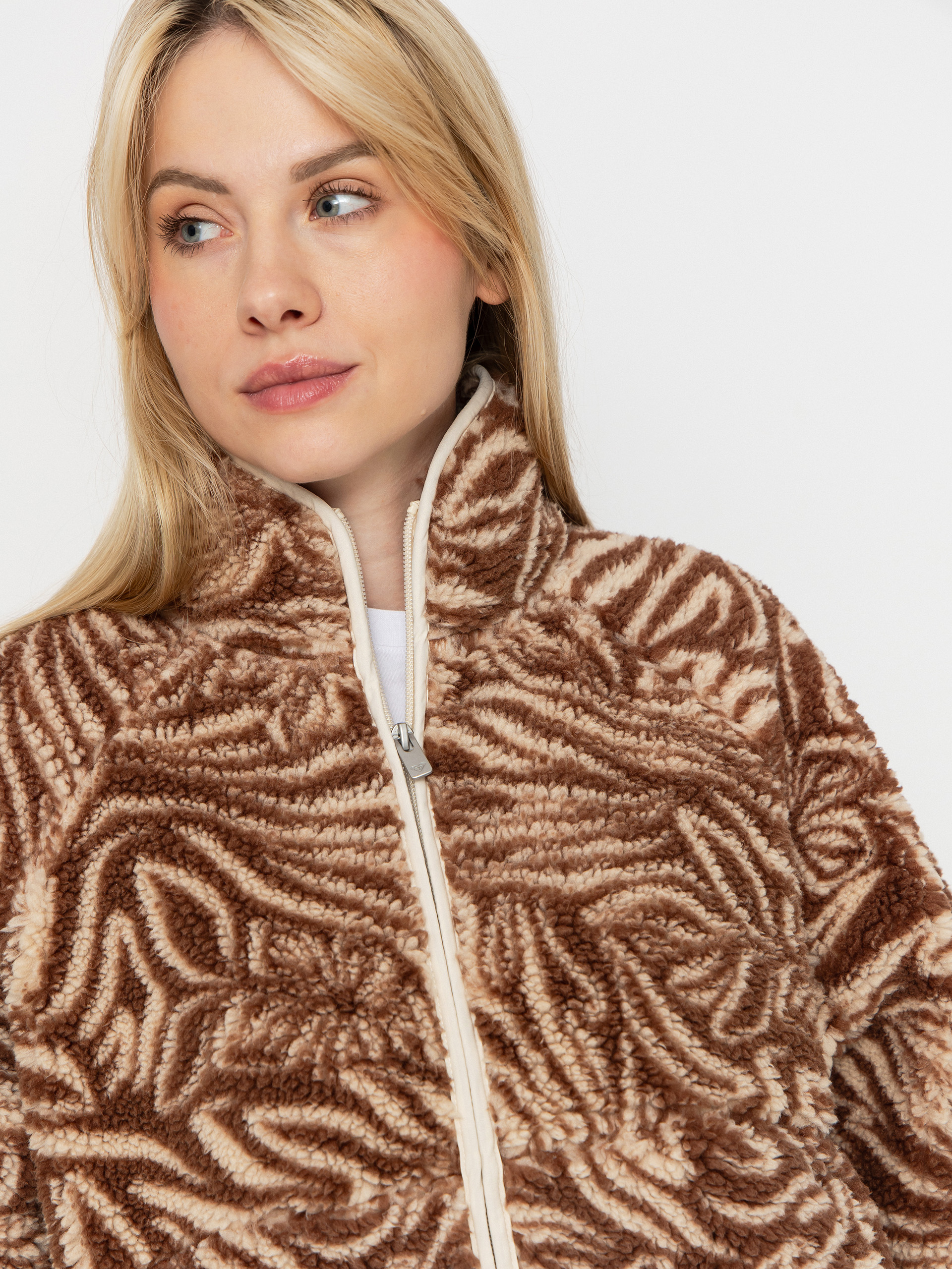 Жіночий Флісовий светр Roxy Blurry Cloud Print (parchment animal floral big)