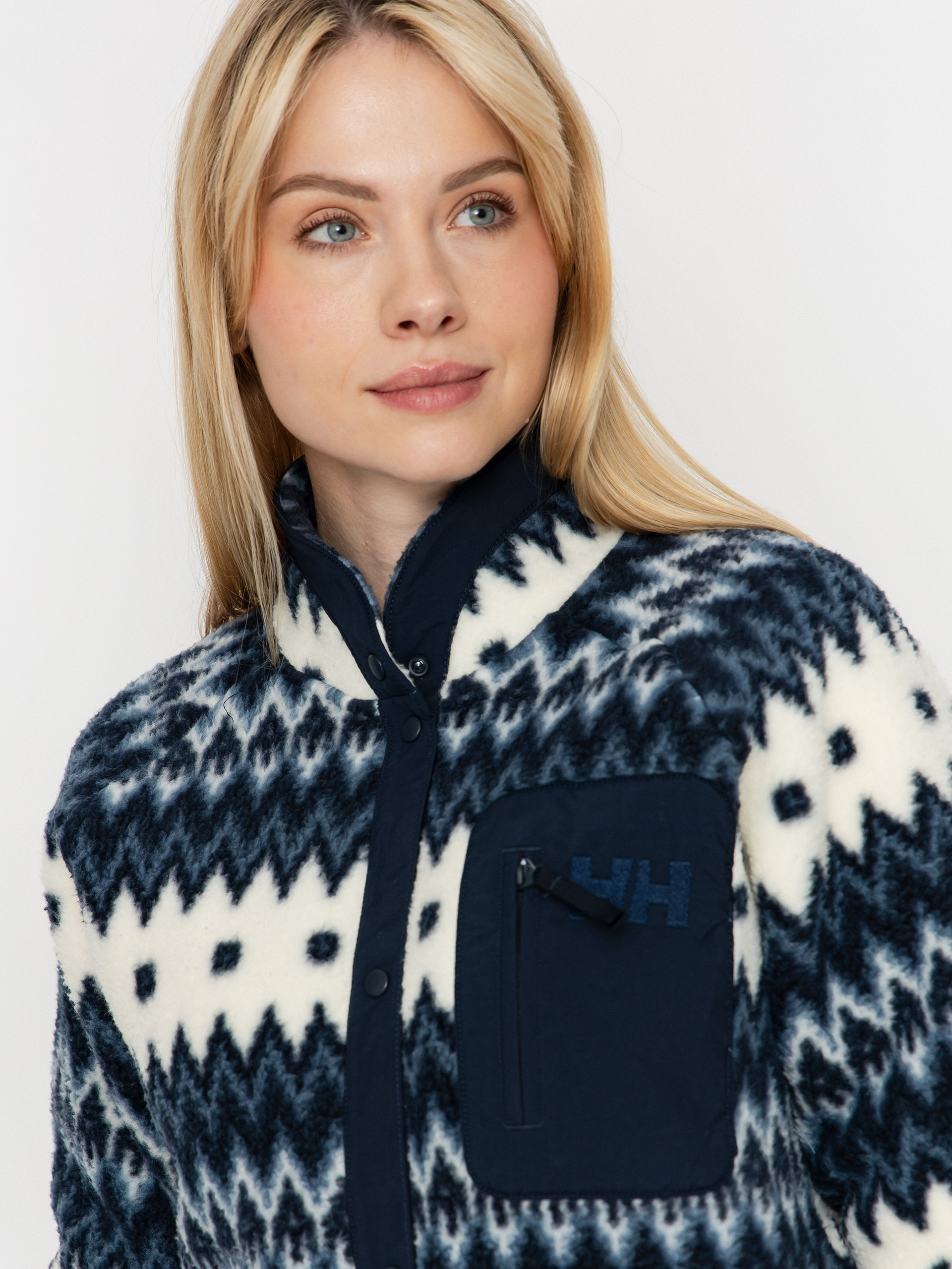 Жіночий Флісовий светр Helly Hansen Imperial Printed Pile Snap (navy nordic aop)