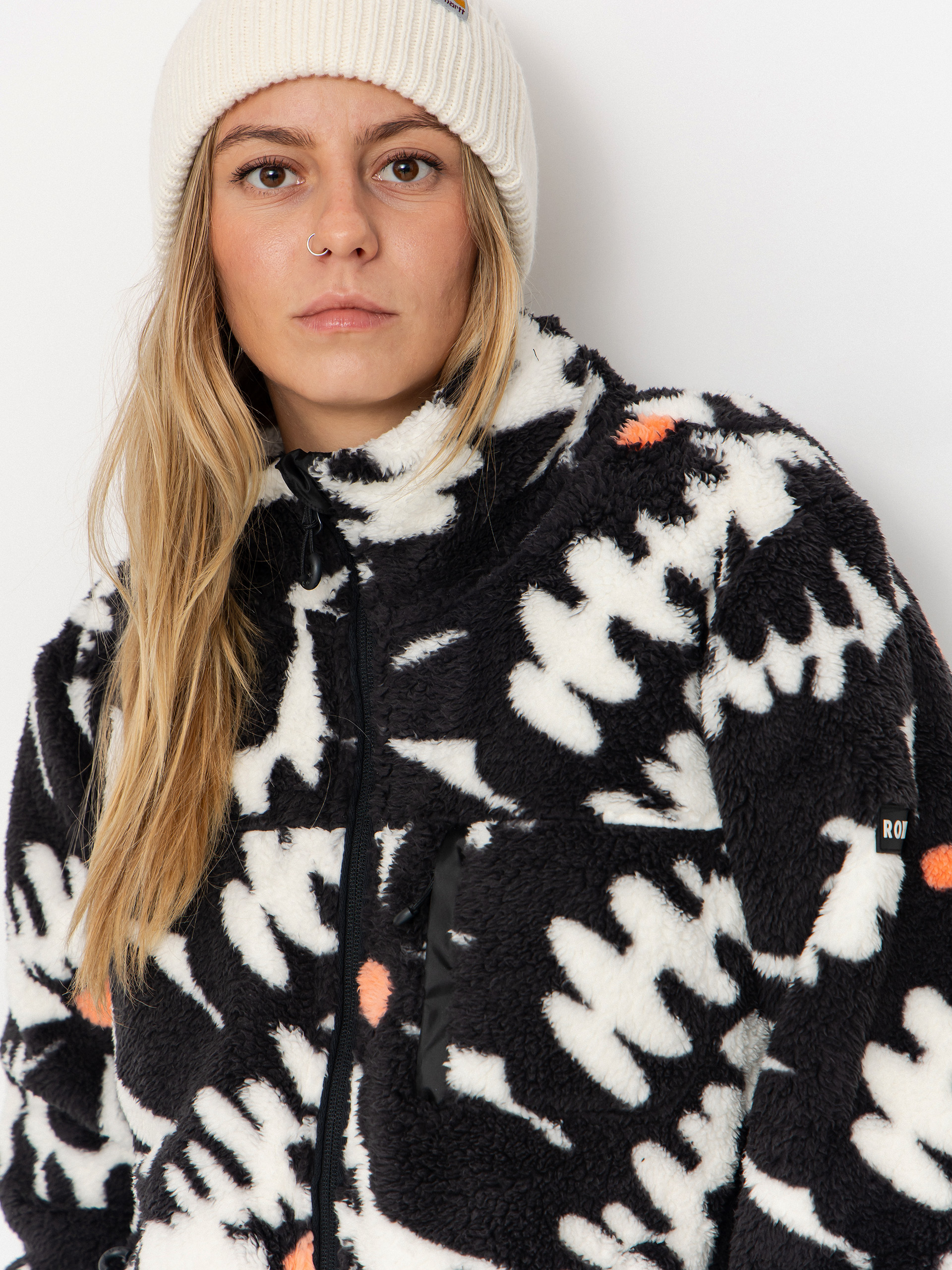 Жіночий Флісовий светр Roxy Alabama Full Zip Printed (anthracite roxy pro)