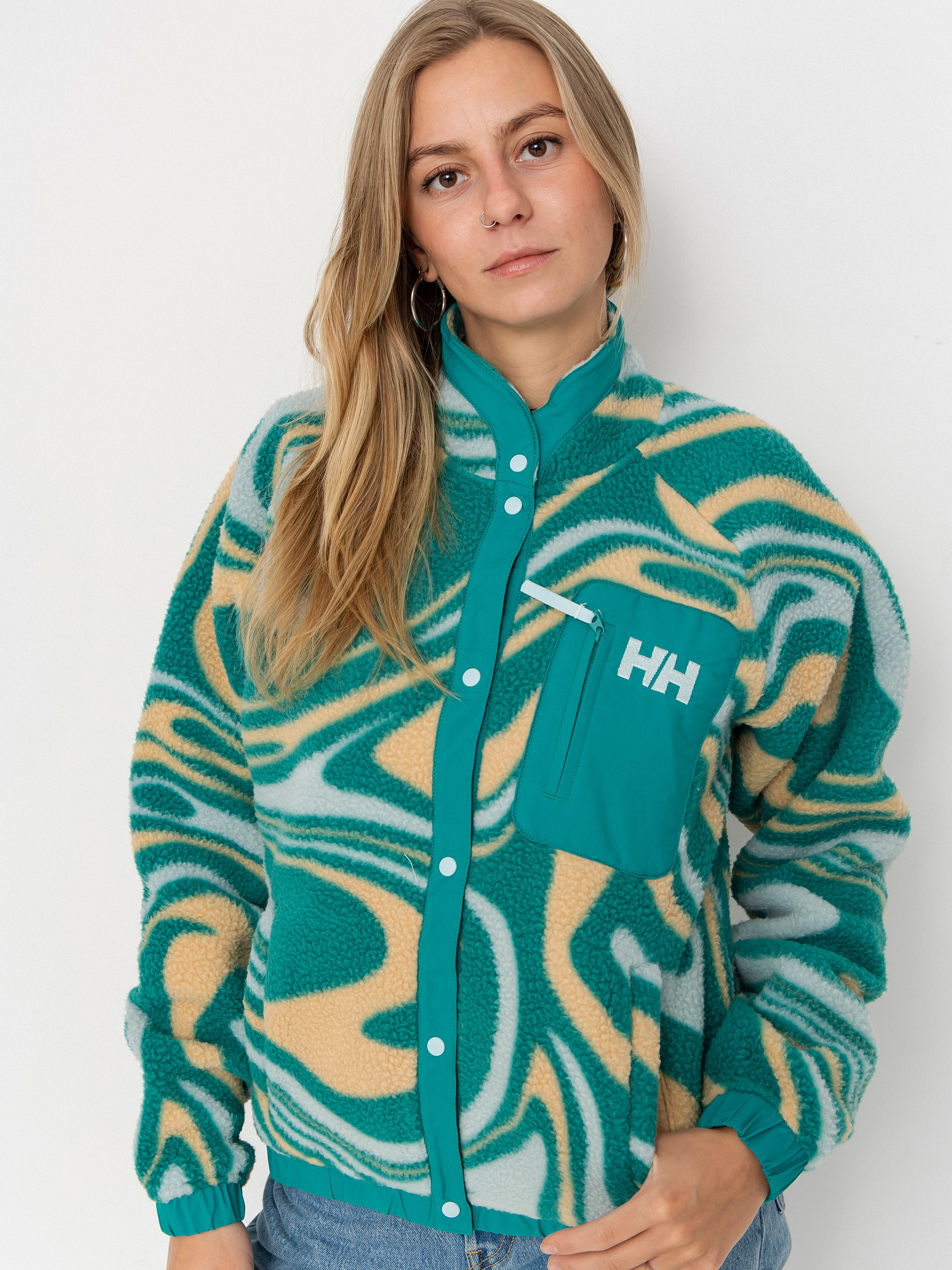 u0424u043bu0456u0441u043eu0432u0438u0439 u0441u0432u0435u0442u0440 Helly Hansen Imperial Printed Pile Snap Wmn (barely blue swirl aop)