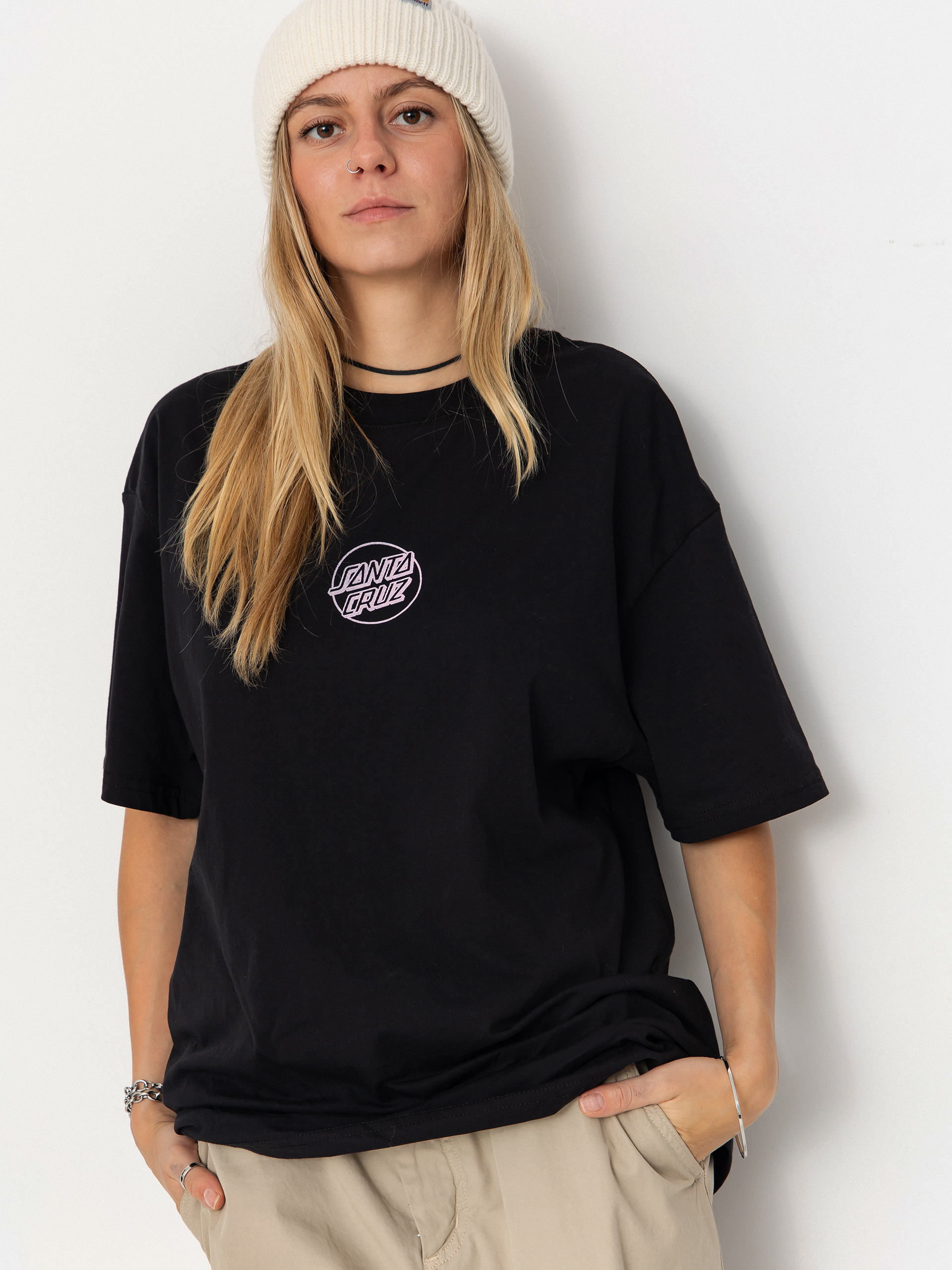 Футболка Santa Cruz Mono Stamped Dot Wmn (black)