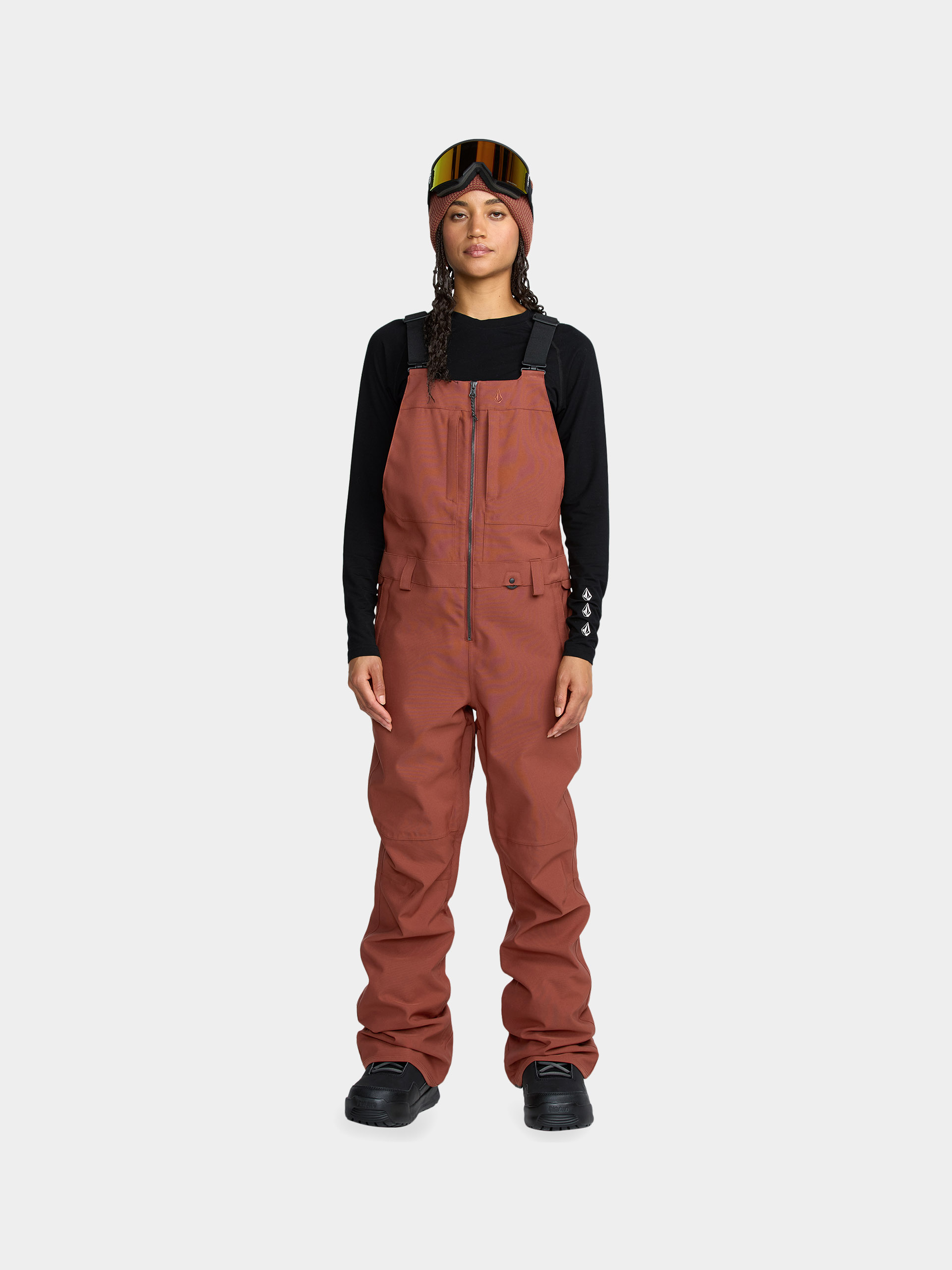 Жіночі Сноубордичні штани Volcom Swift Bib Overall (henna)