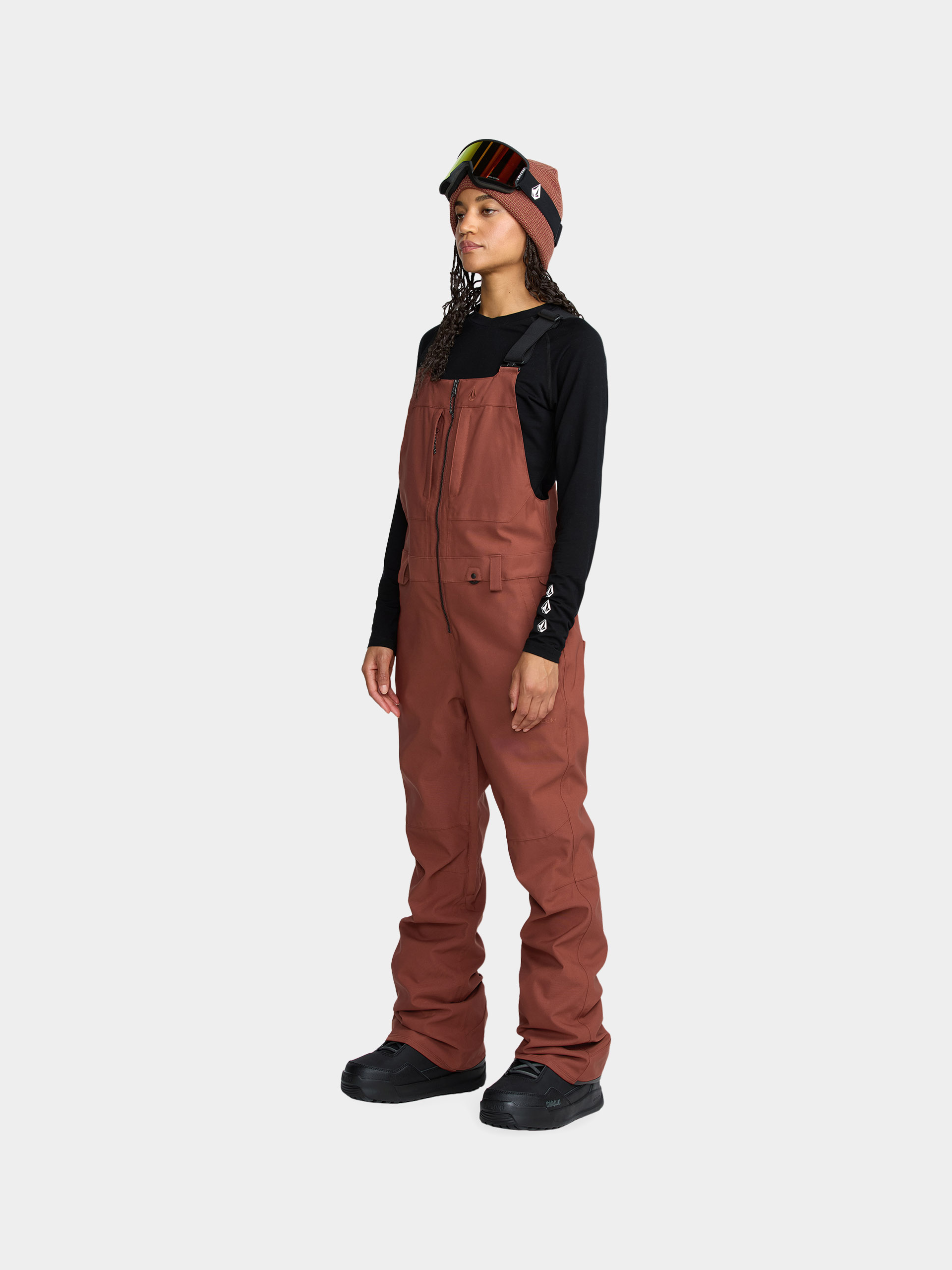 Жіночі Сноубордичні штани Volcom Swift Bib Overall (henna)