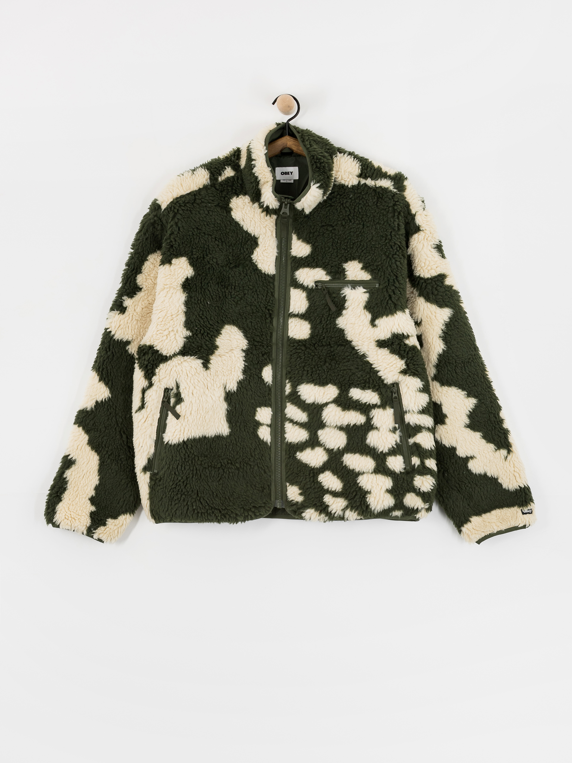 Флісовий светр OBEY Obey Shaggy Sherpa (kombu green multi)