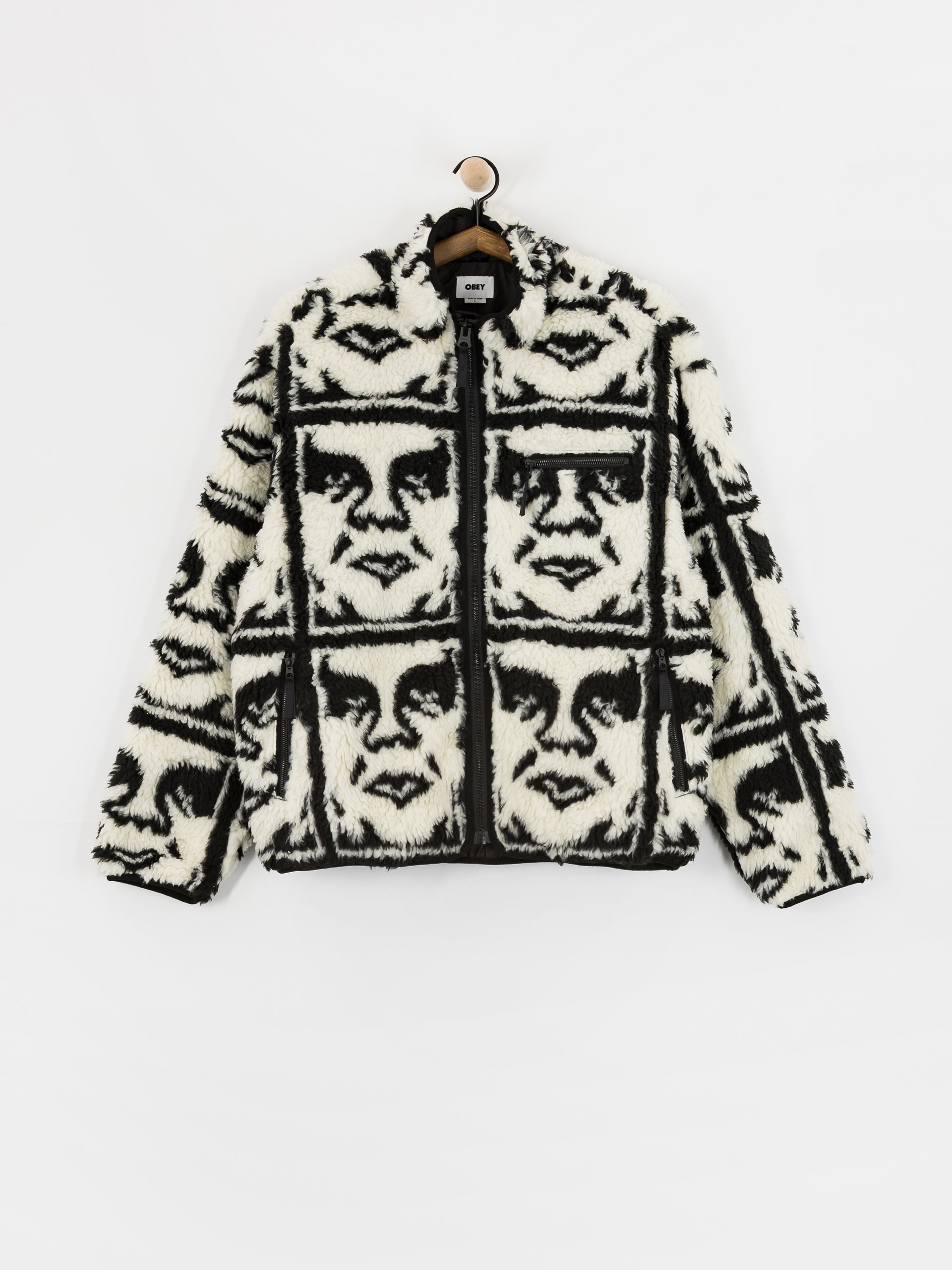 Флісовий светр OBEY Obey Repeated Icon Sherpa (black multi)