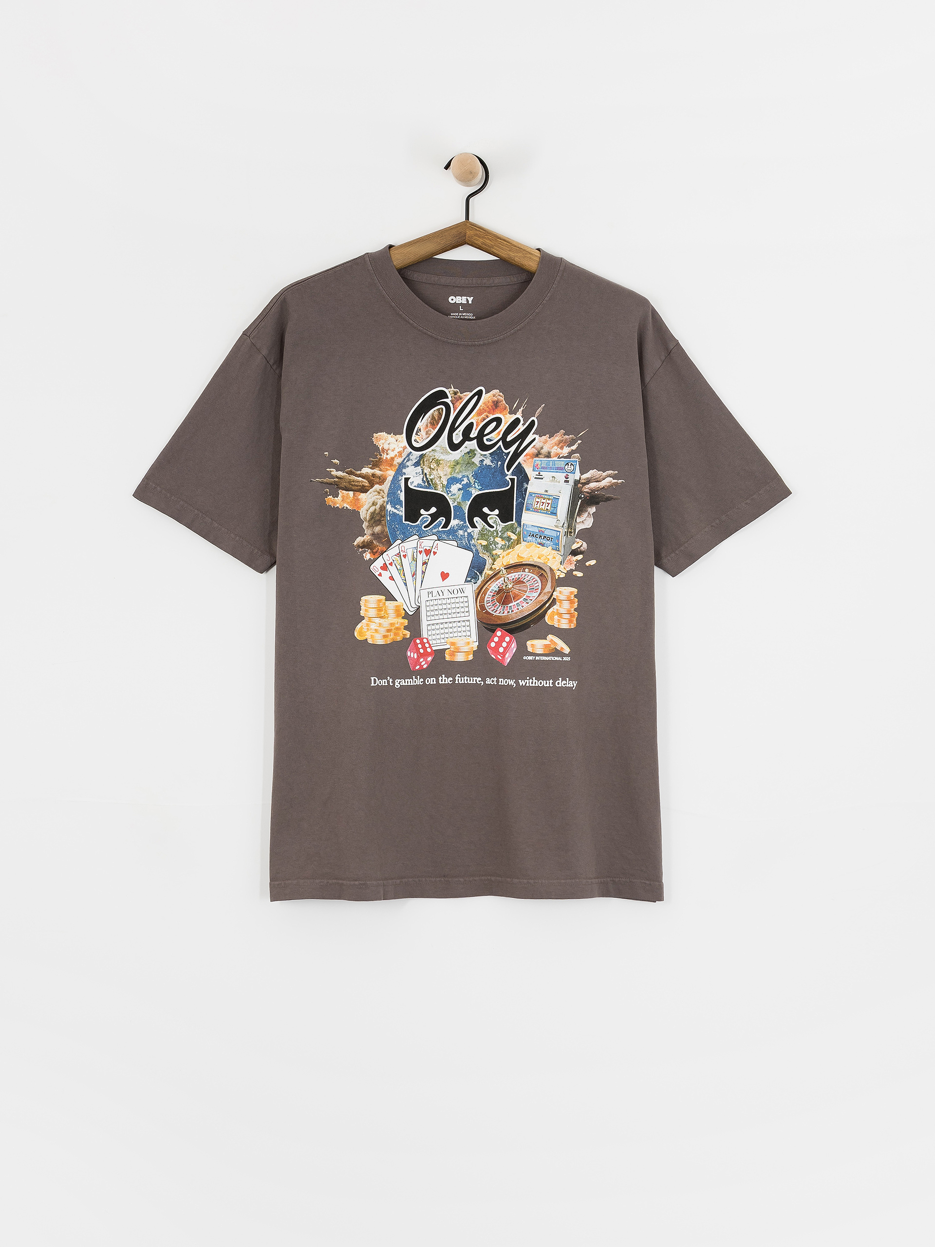 Футболка OBEY Obey Act Now (pigment dusty black)