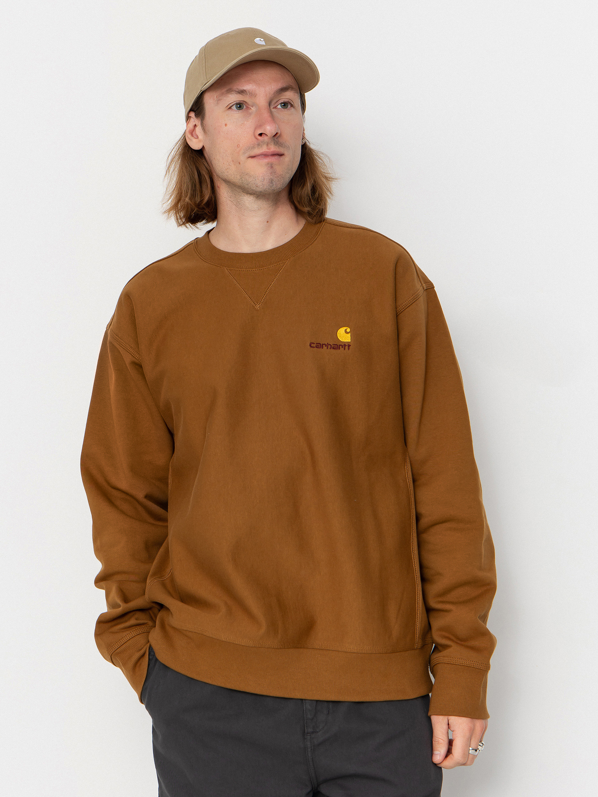 Світшот Carhartt WIP American Script (hamilton brown)